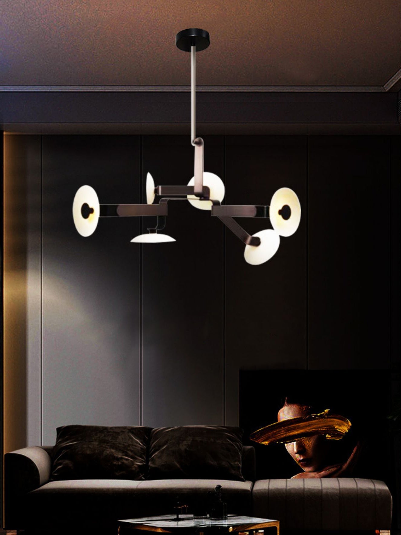 Jade Individual Creativity Brown Metal Chandelier - Lamp Copper