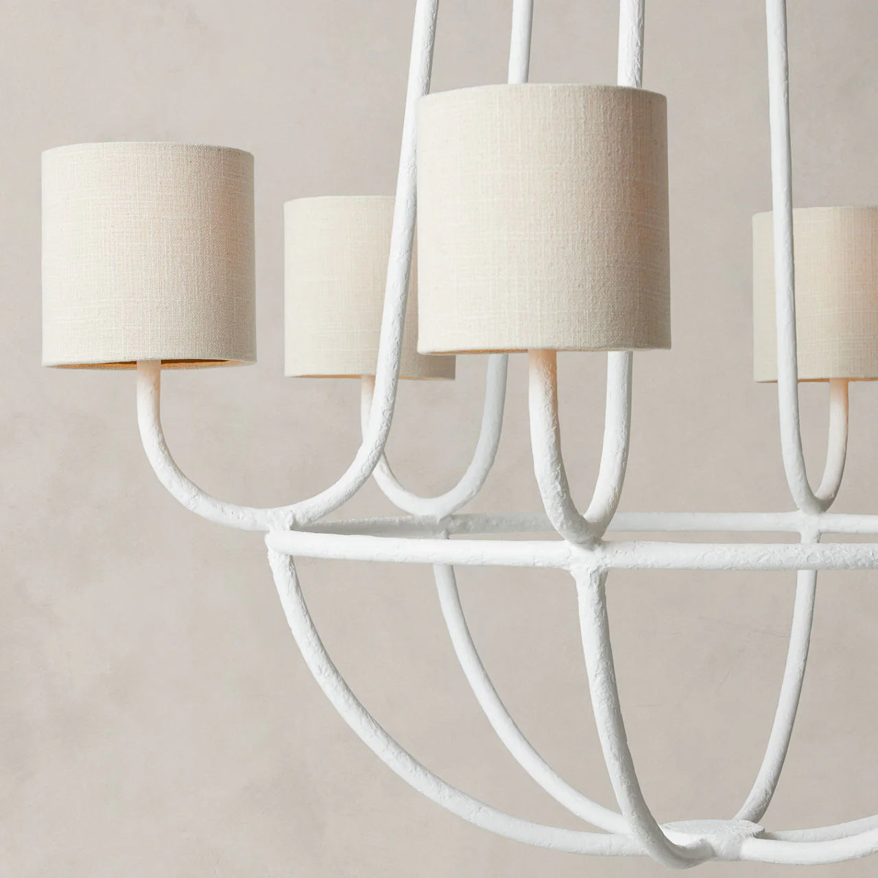 Lithe Vintage Industrial Brass Metal Fabric Chandelier - Lamp Copper