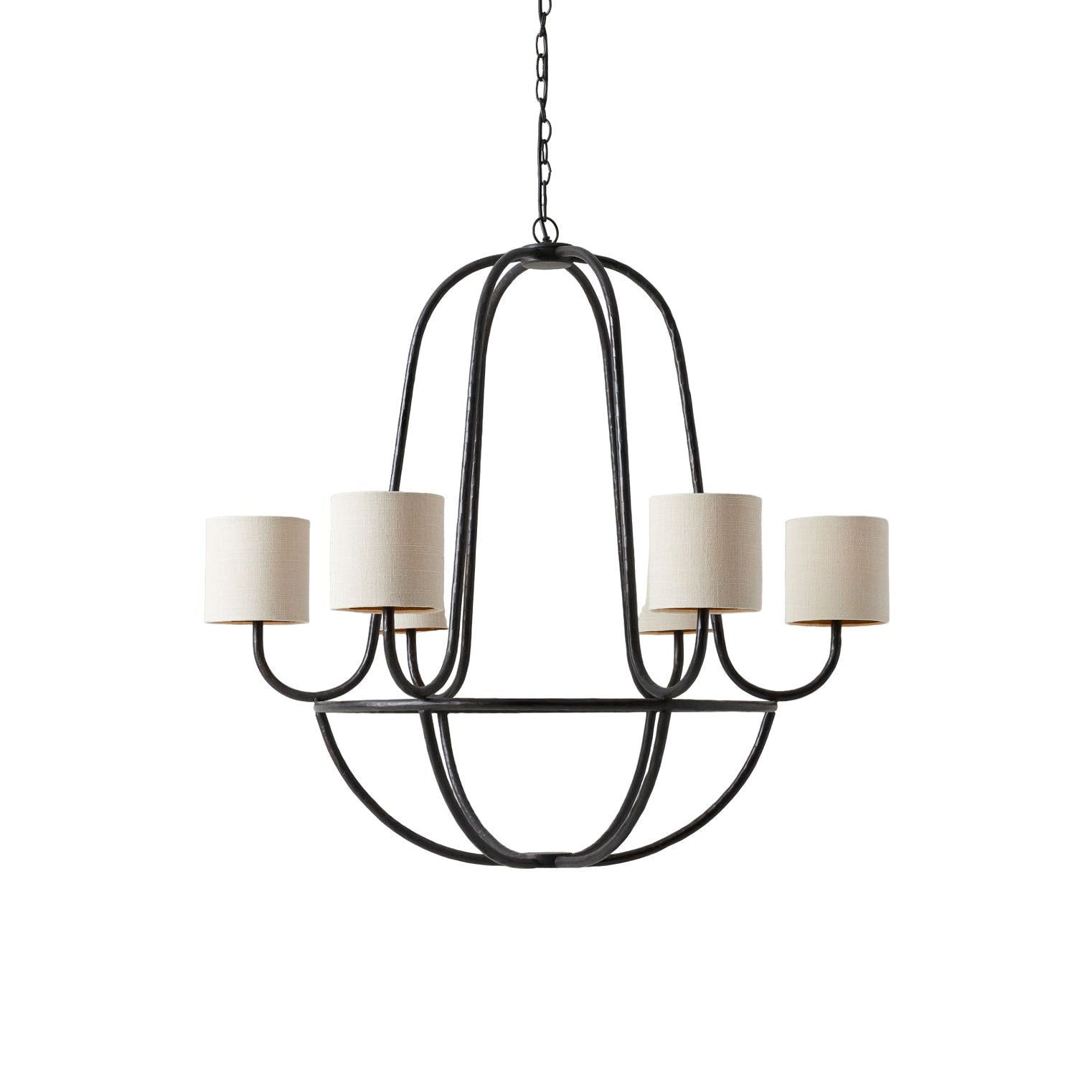 Lithe Vintage Industrial Brass Metal Fabric Chandelier - Lamp Copper