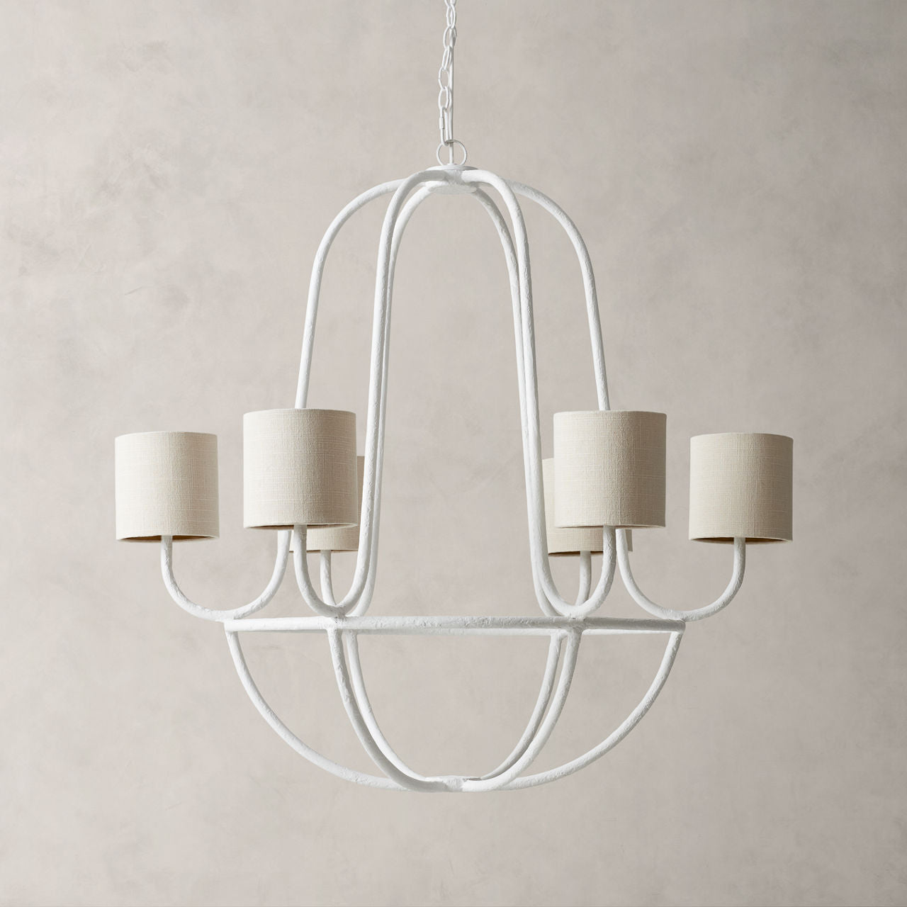 Lithe Vintage Industrial Brass Metal Fabric Chandelier - Lamp Copper