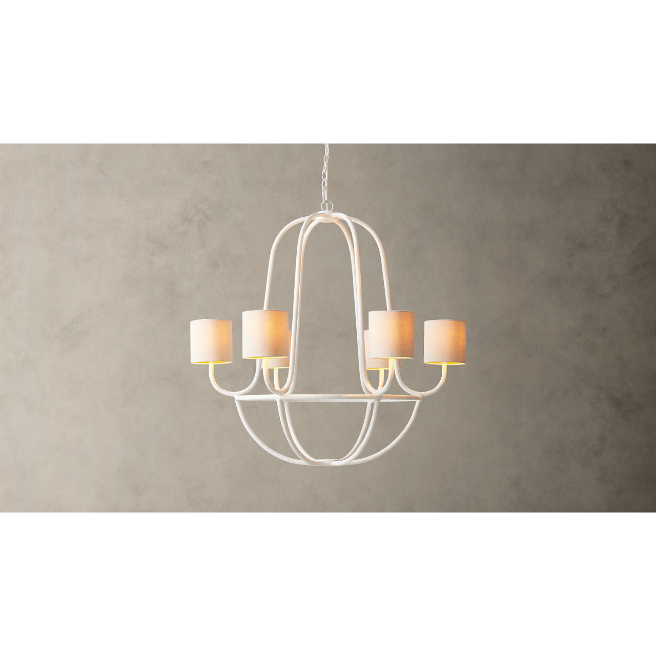 Lithe Vintage Industrial Brass Metal Fabric Chandelier - Lamp Copper