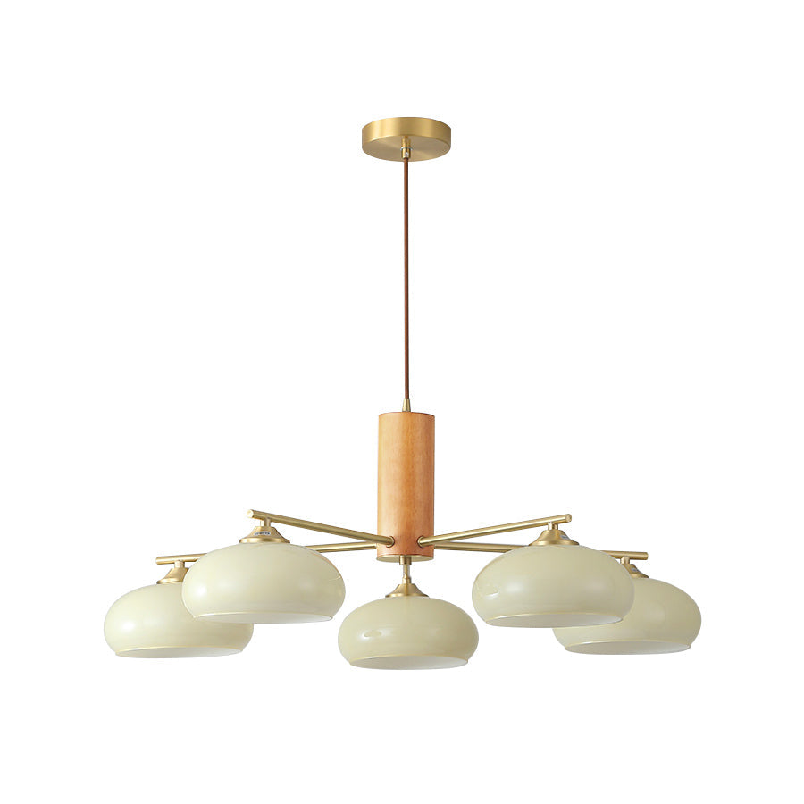 Nova Natural Persimmon Metal Glass Chandelier - Lamp Copper