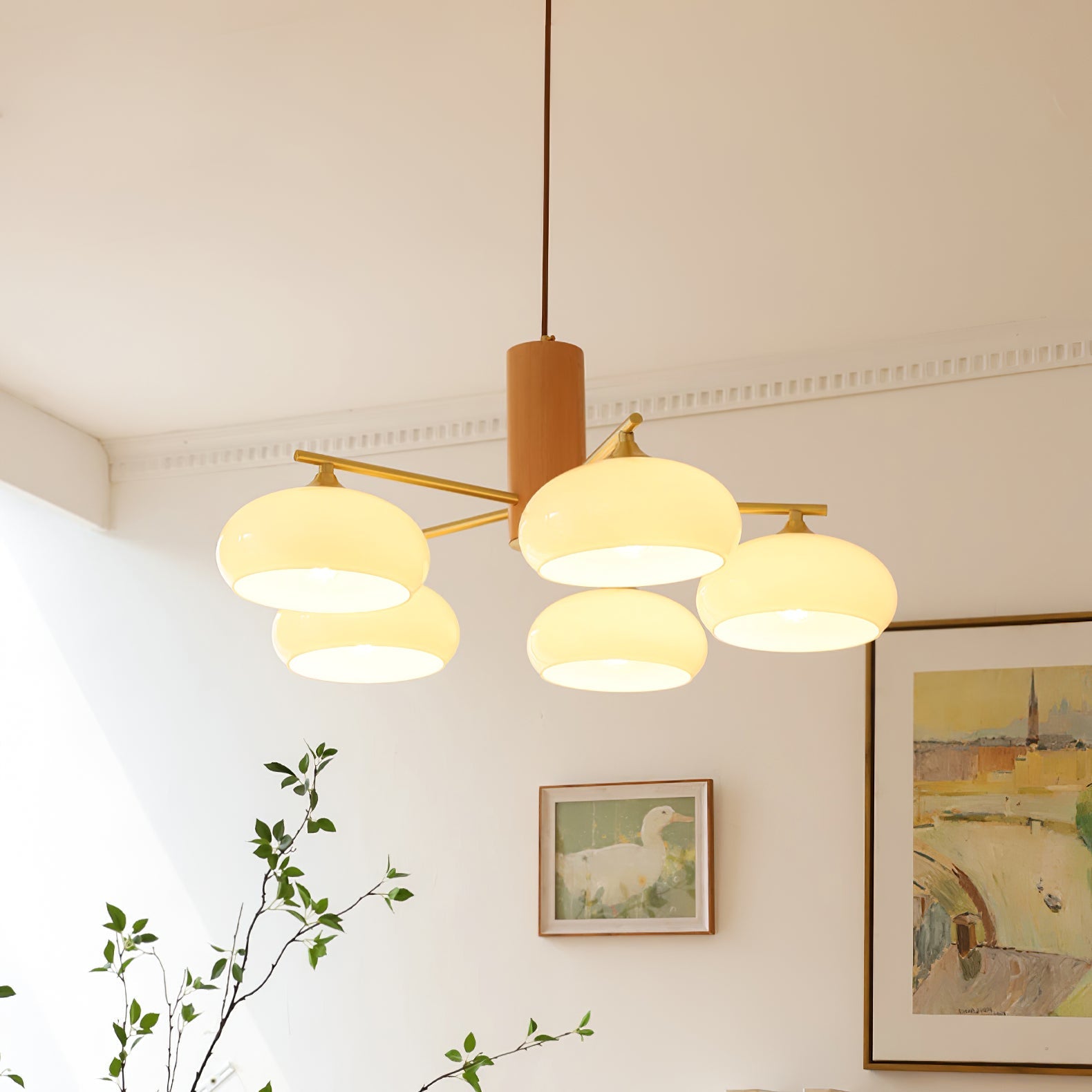 Nova Natural Persimmon Metal Glass Chandelier - Lamp Copper