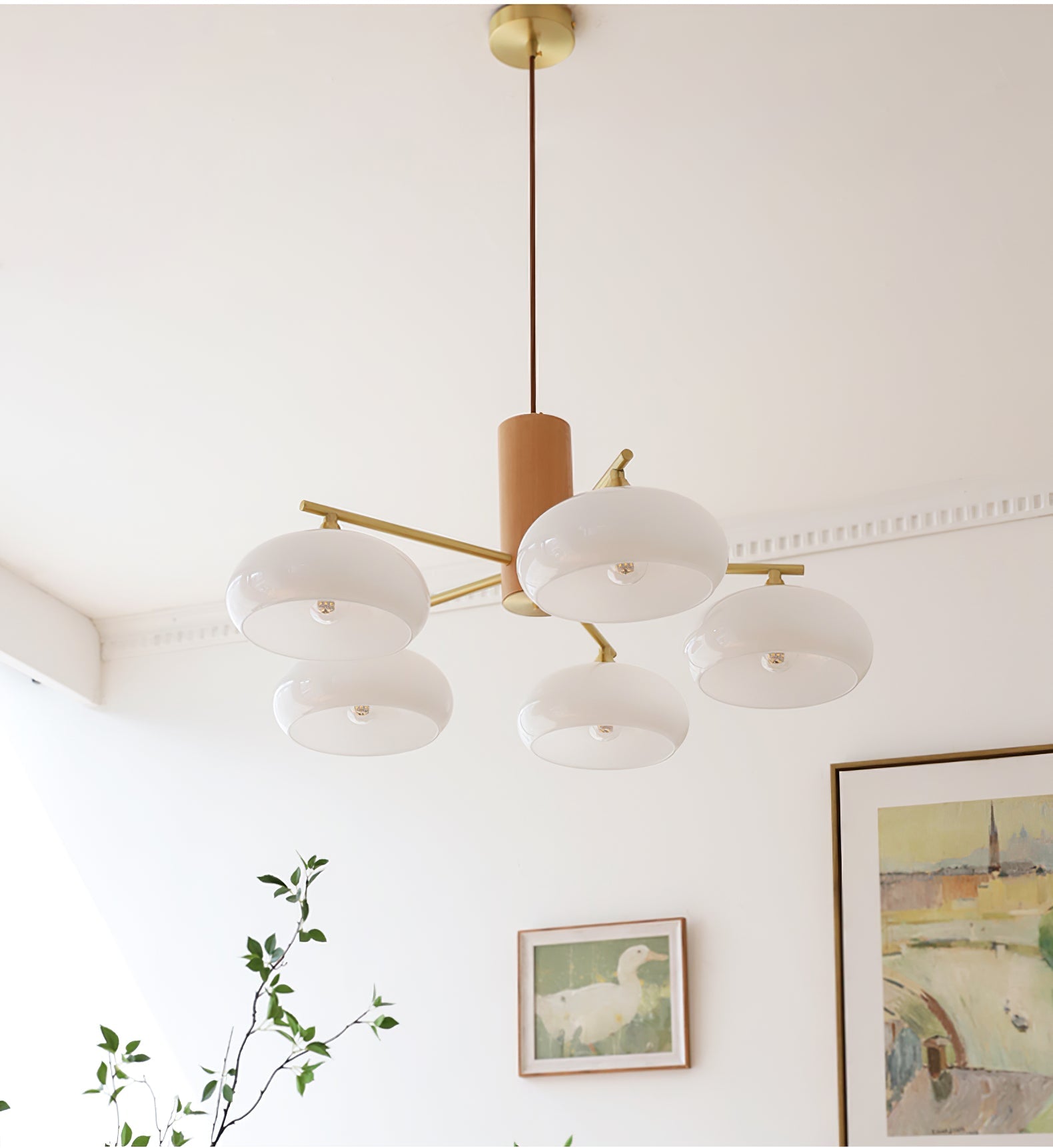 Nova Natural Persimmon Metal Glass Chandelier - Lamp Copper