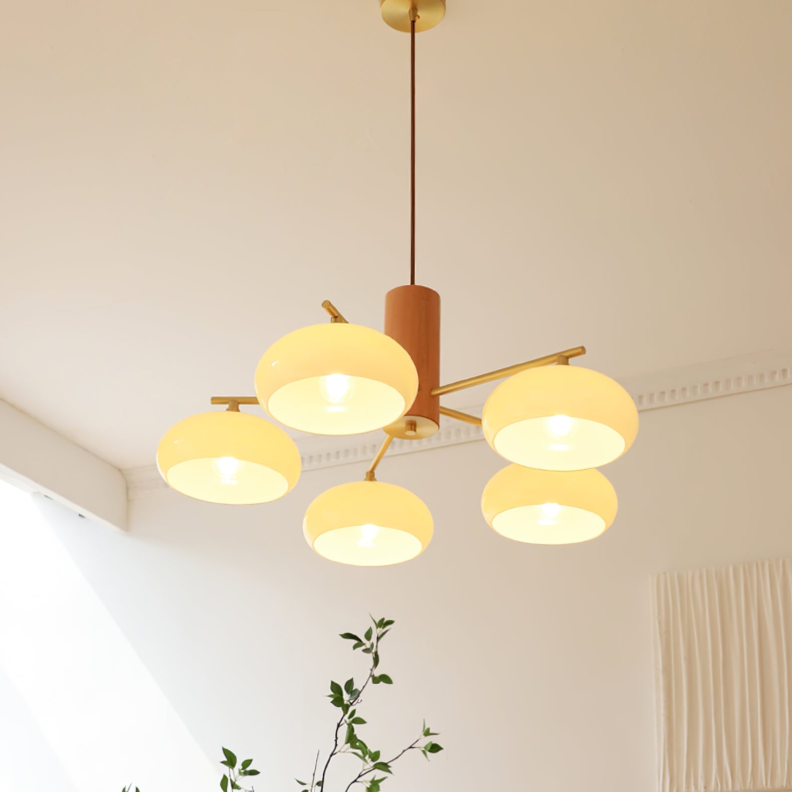 Nova Natural Persimmon Metal Glass Chandelier - Lamp Copper