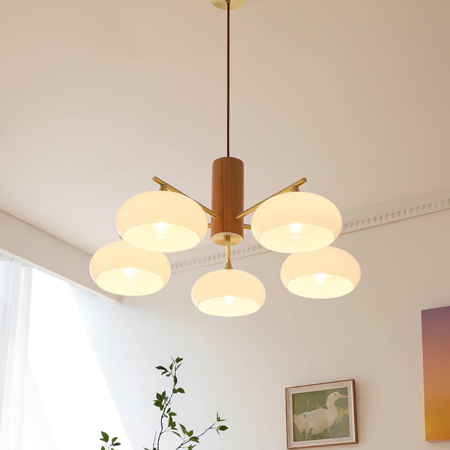 Nova Natural Persimmon Metal Glass Chandelier - Lamp Copper