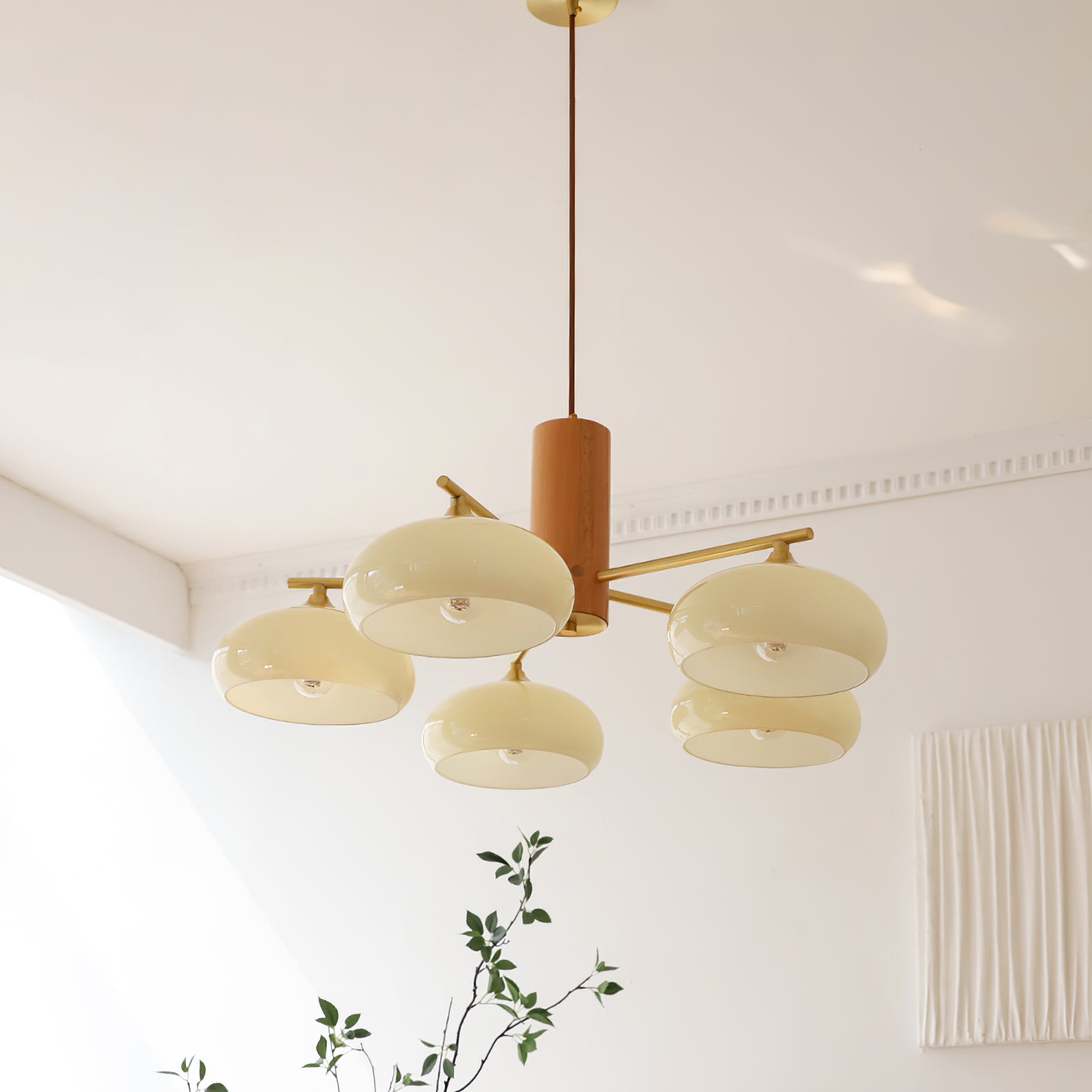 Nova Natural Persimmon Metal Glass Chandelier - Lamp Copper