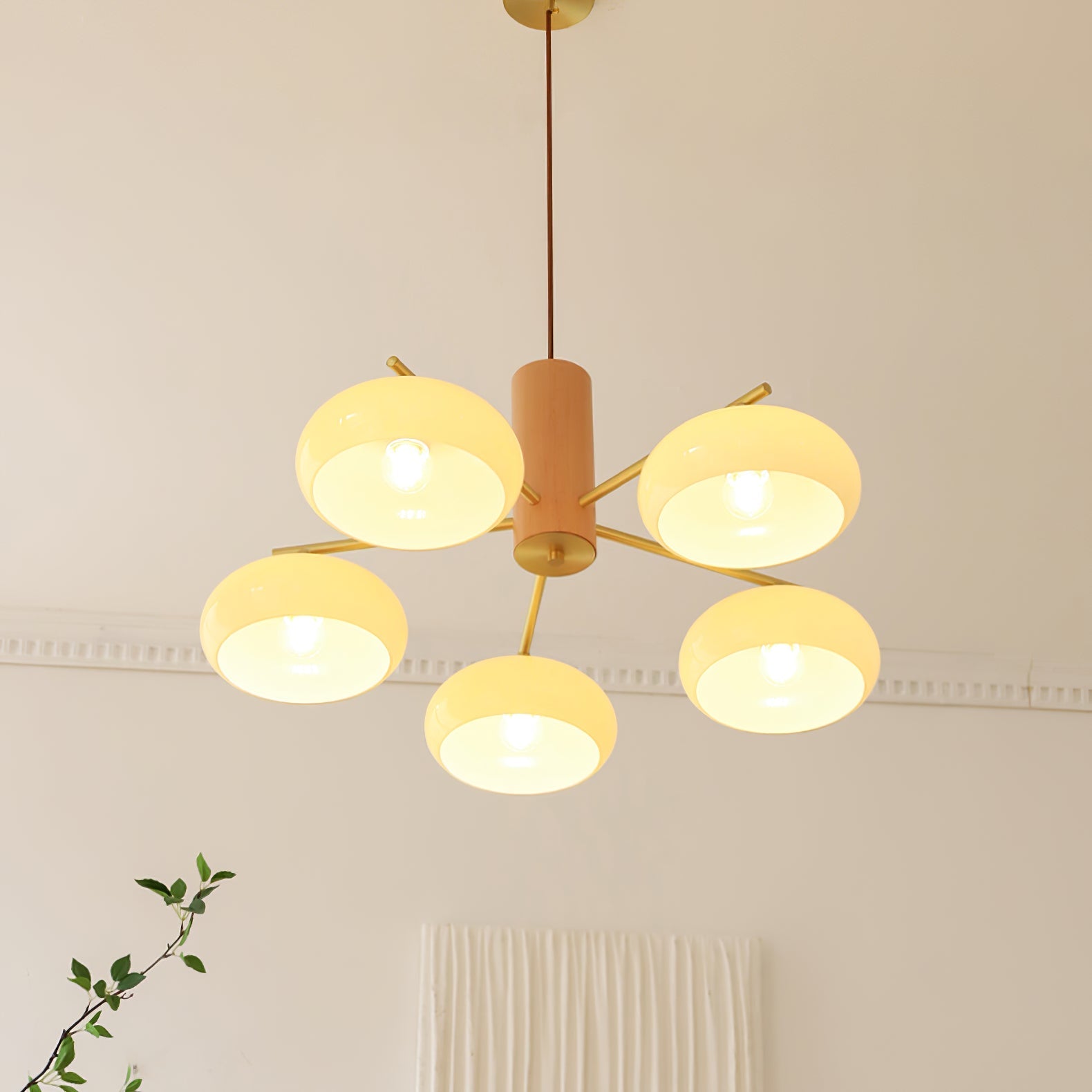 Nova Natural Persimmon Metal Glass Chandelier - Lamp Copper