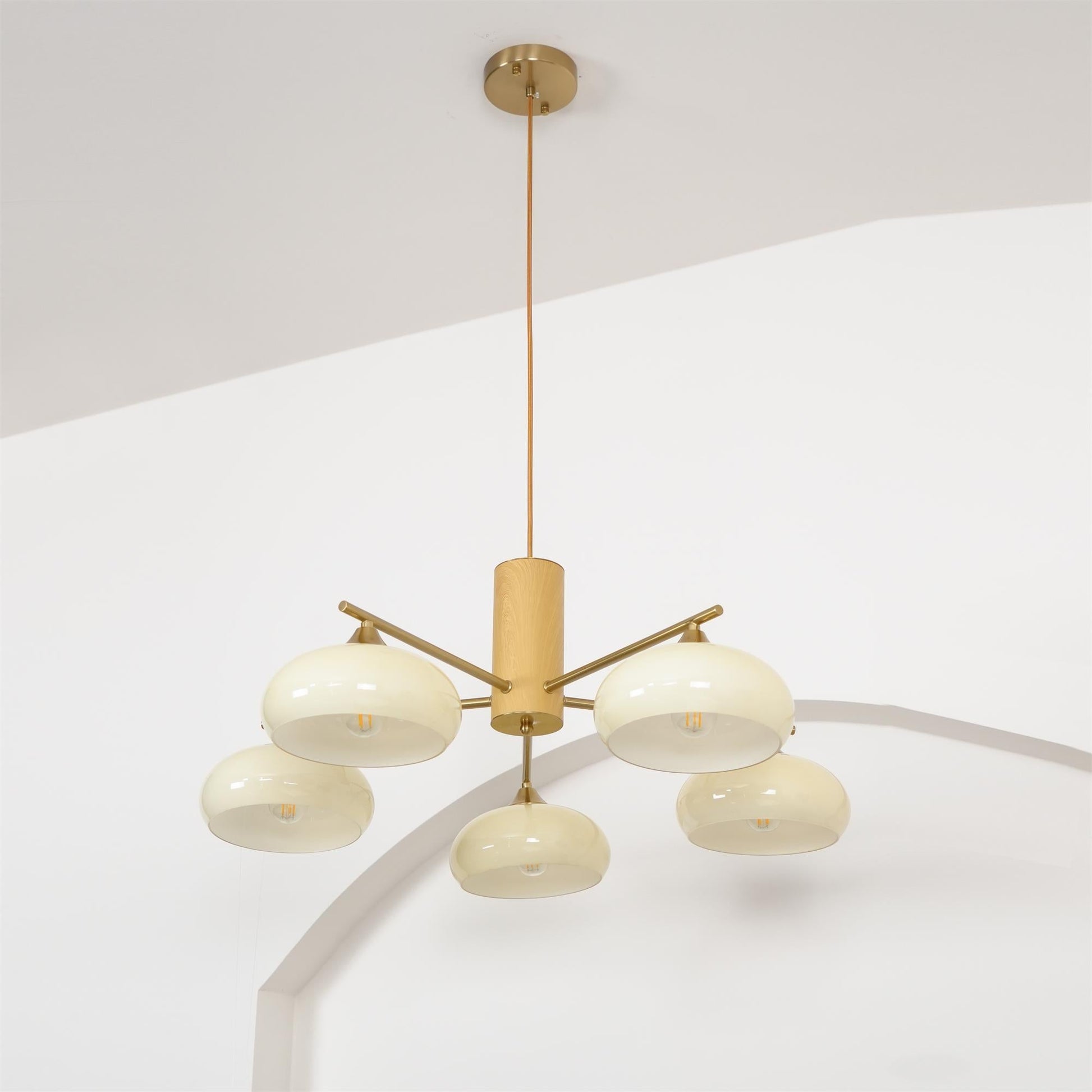 Nova Natural Persimmon Metal Glass Chandelier - Lamp Copper