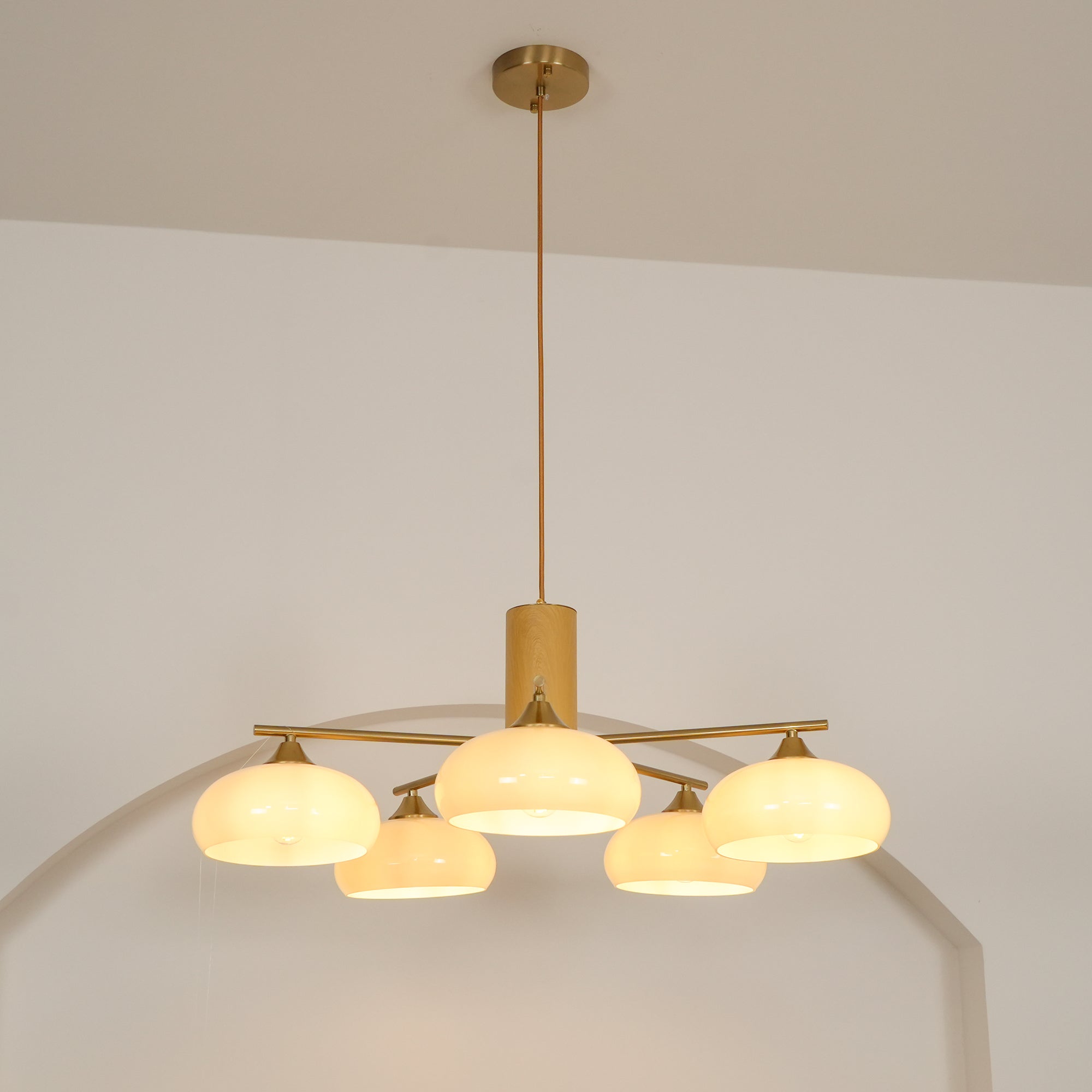 Nova Natural Persimmon Metal Glass Chandelier - Lamp Copper