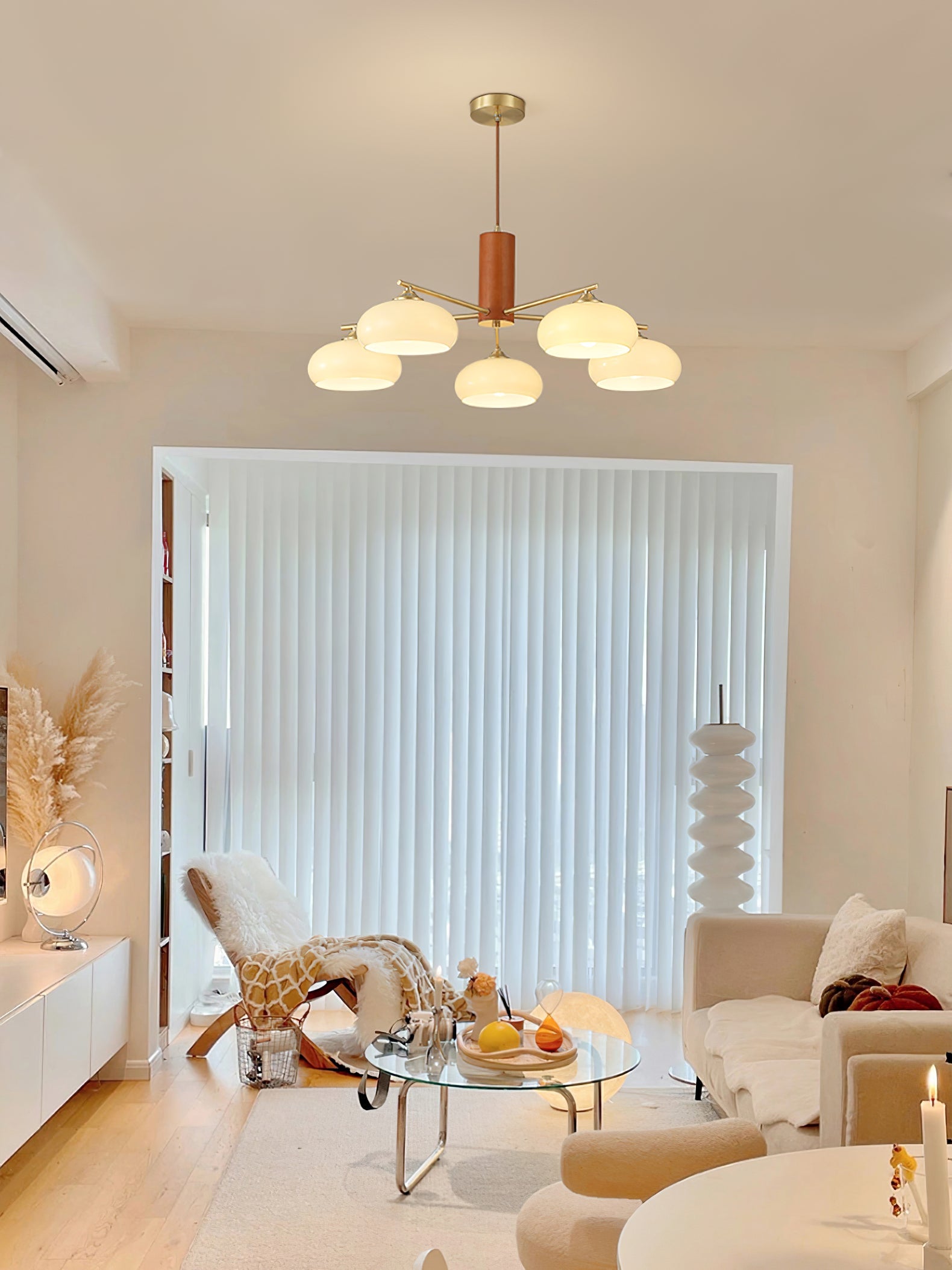 Nova Natural Persimmon Metal Glass Chandelier - Lamp Copper