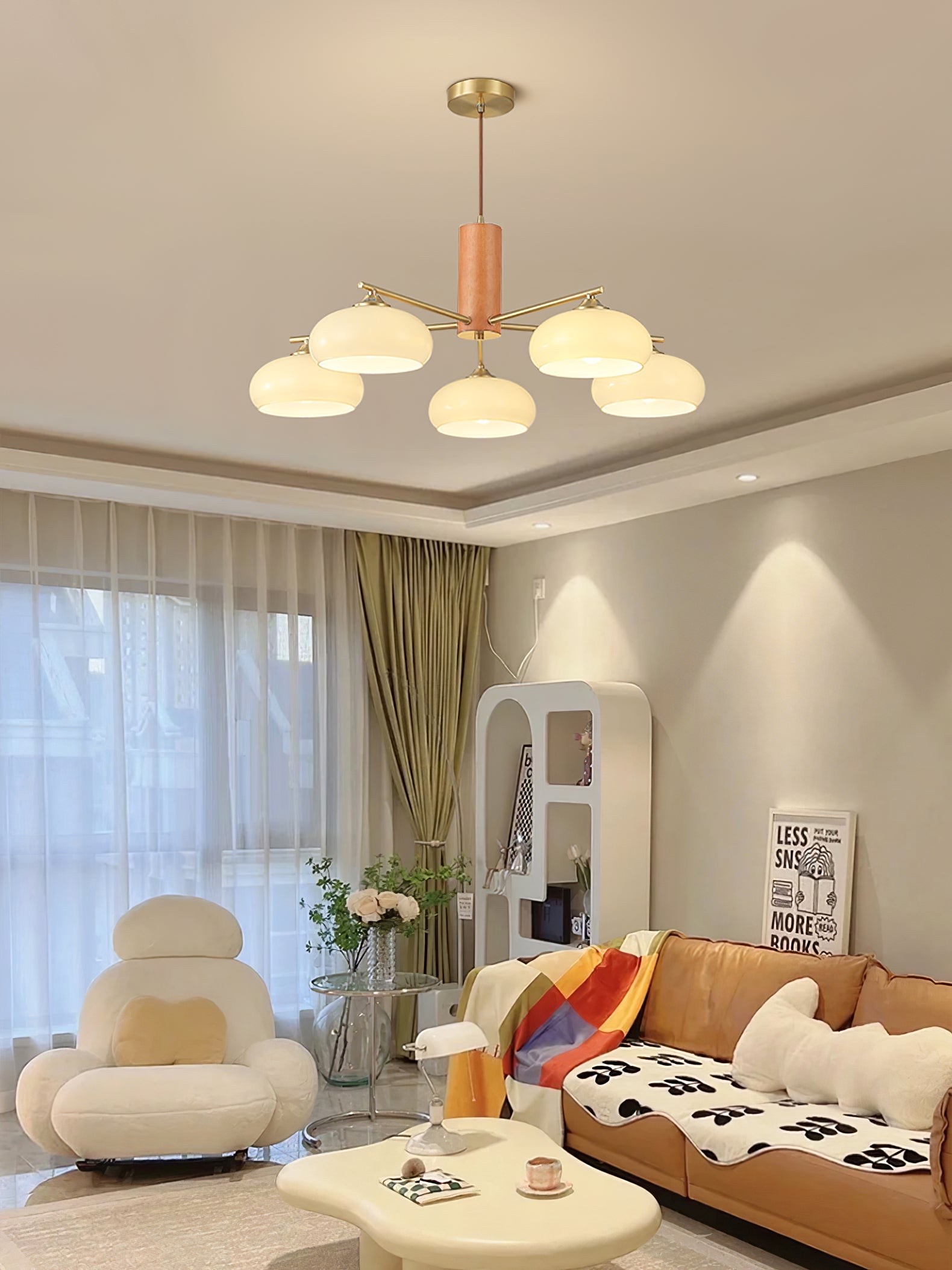Nova Natural Persimmon Metal Glass Chandelier - Lamp Copper