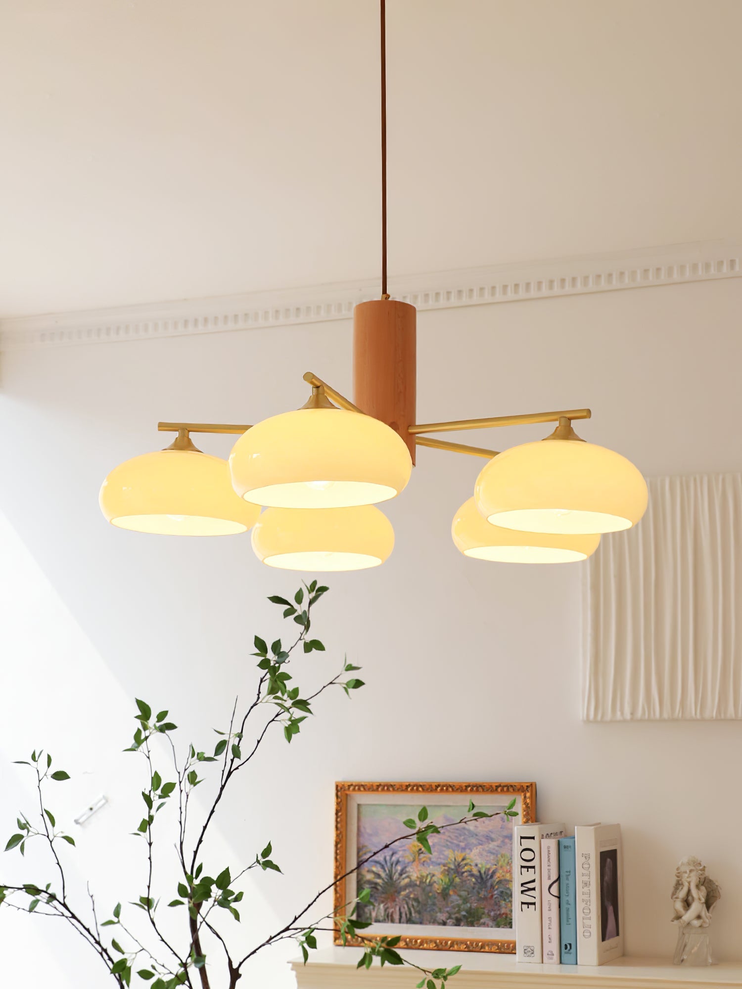Nova Natural Persimmon Metal Glass Chandelier - Lamp Copper