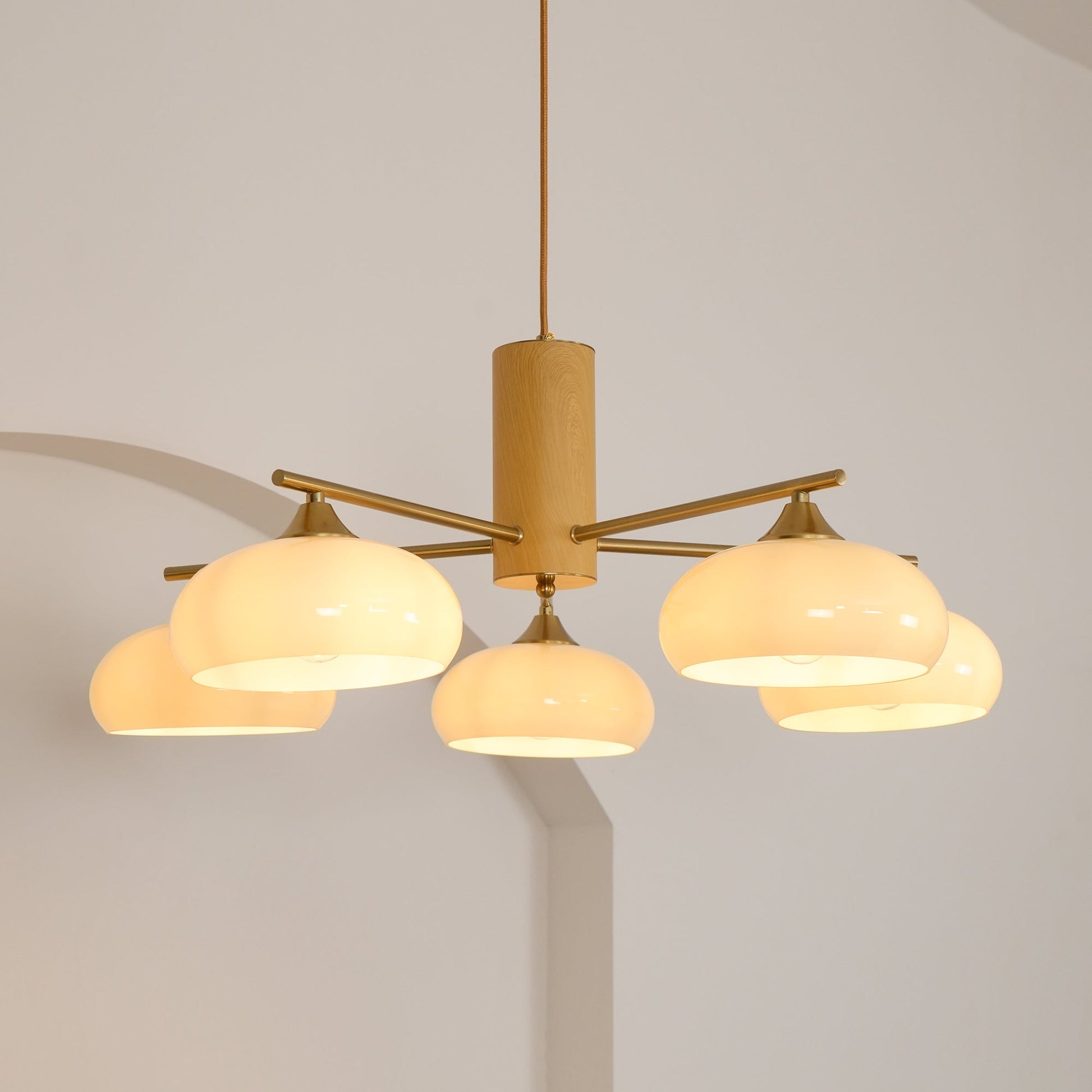 Nova Natural Persimmon Metal Glass Chandelier - Lamp Copper