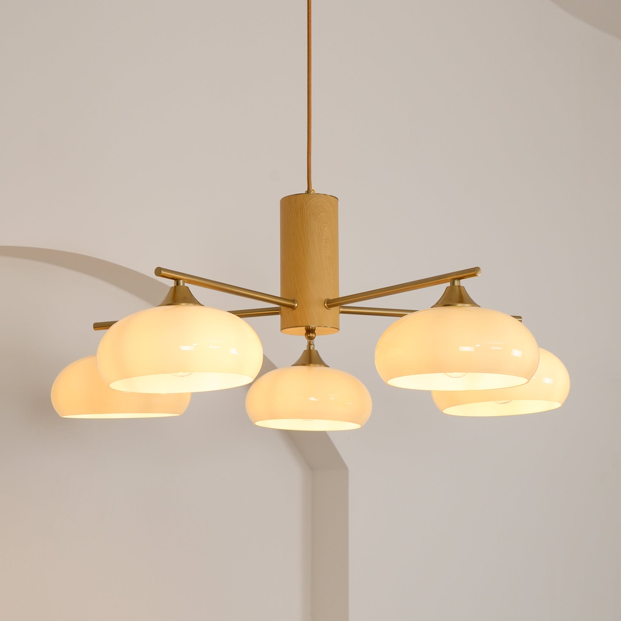 Nova Natural Persimmon Metal Glass Chandelier - Lamp Copper