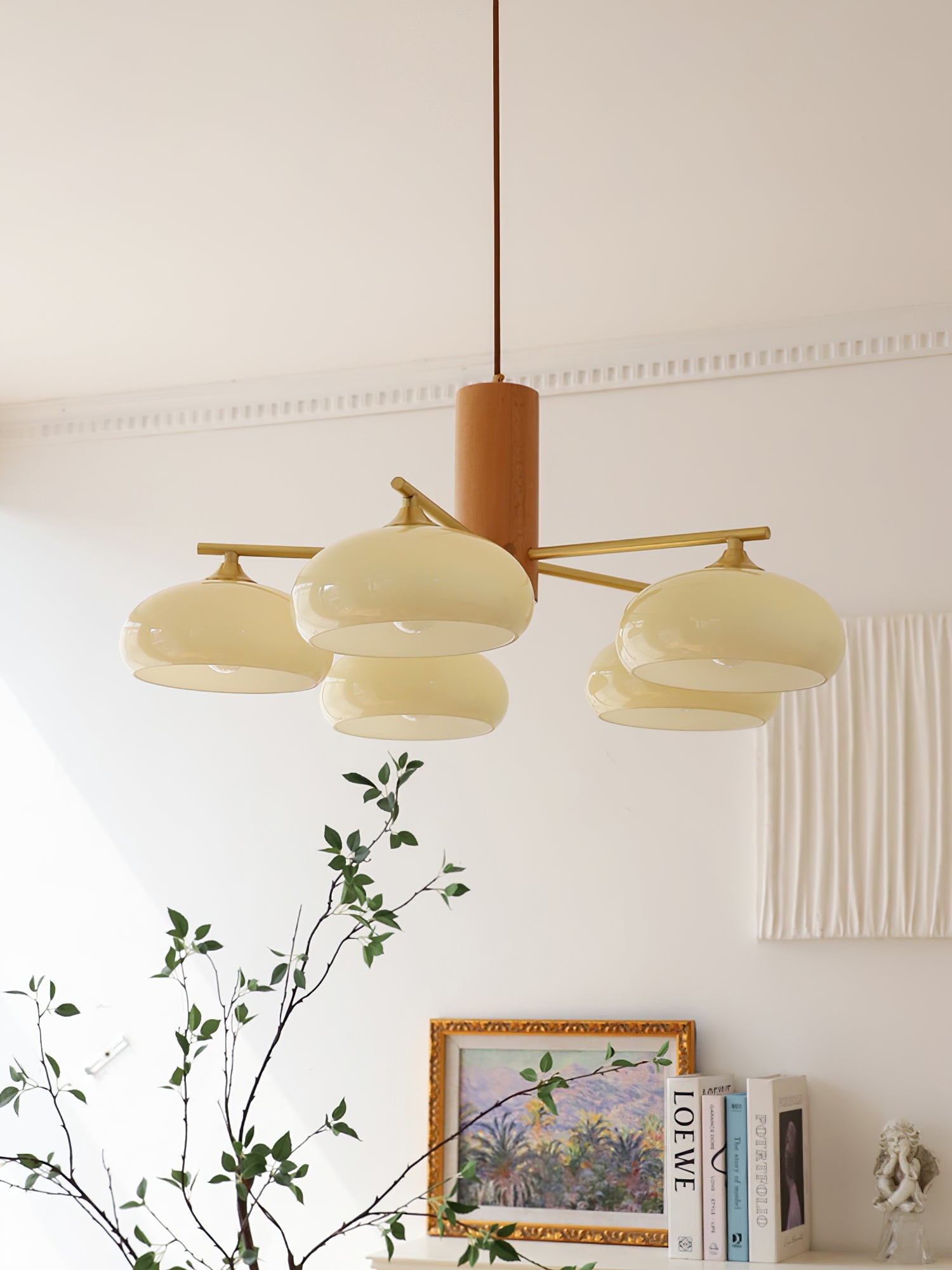 Nova Natural Persimmon Metal Glass Chandelier - Lamp Copper