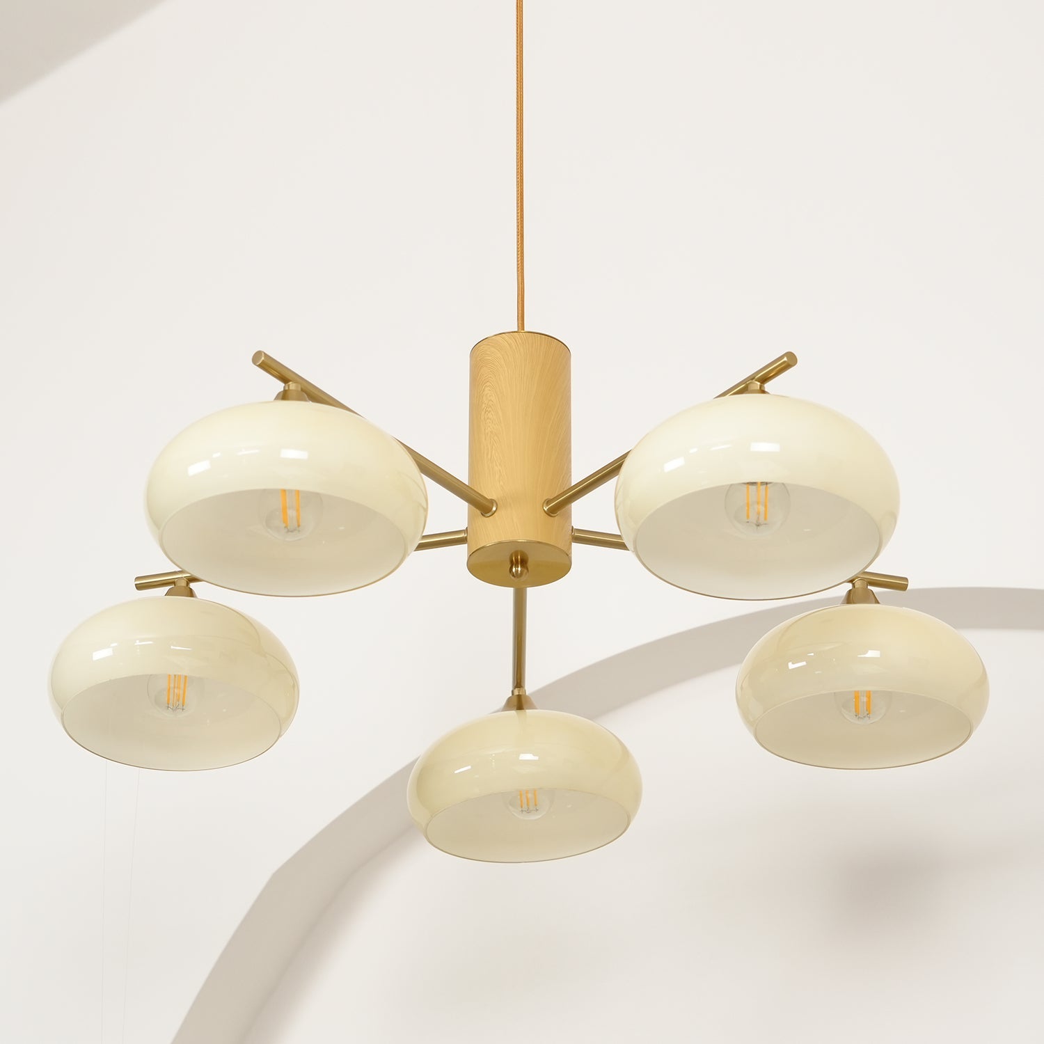 Nova Natural Persimmon Metal Glass Chandelier - Lamp Copper