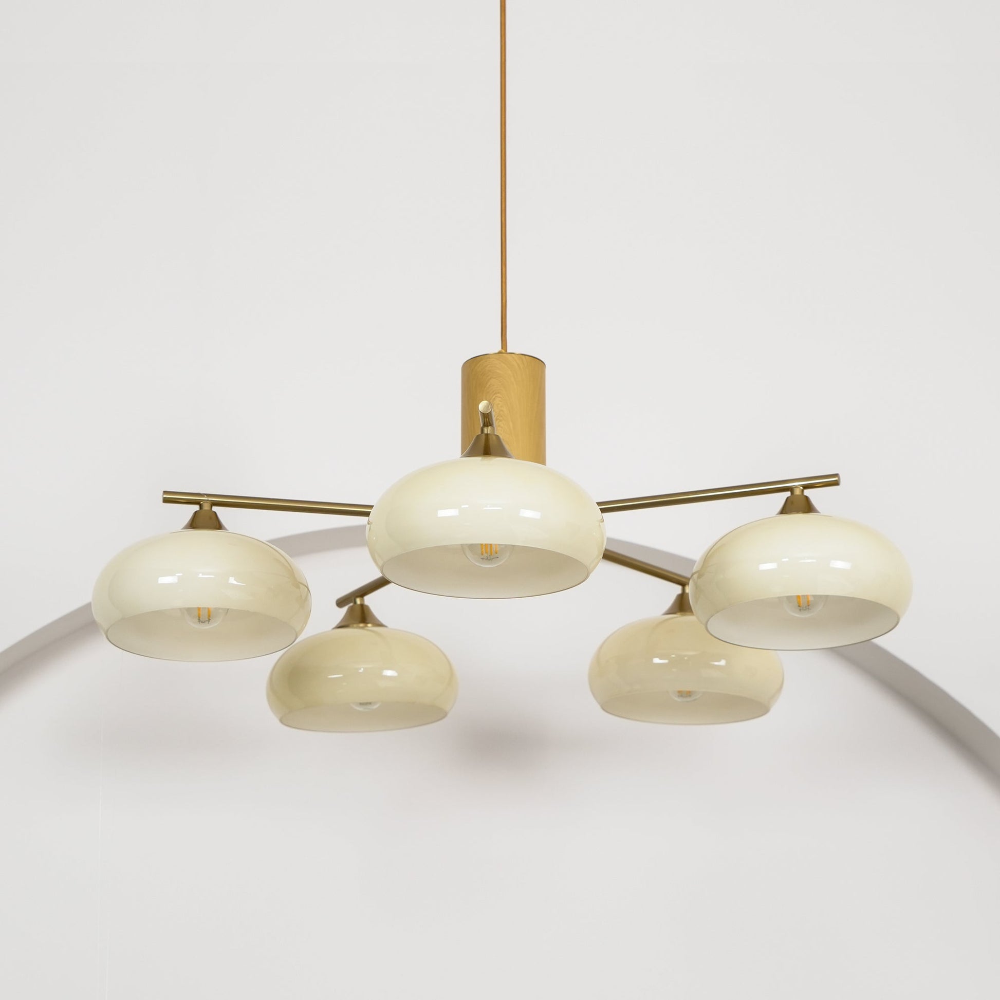 Nova Natural Persimmon Metal Glass Chandelier - Lamp Copper