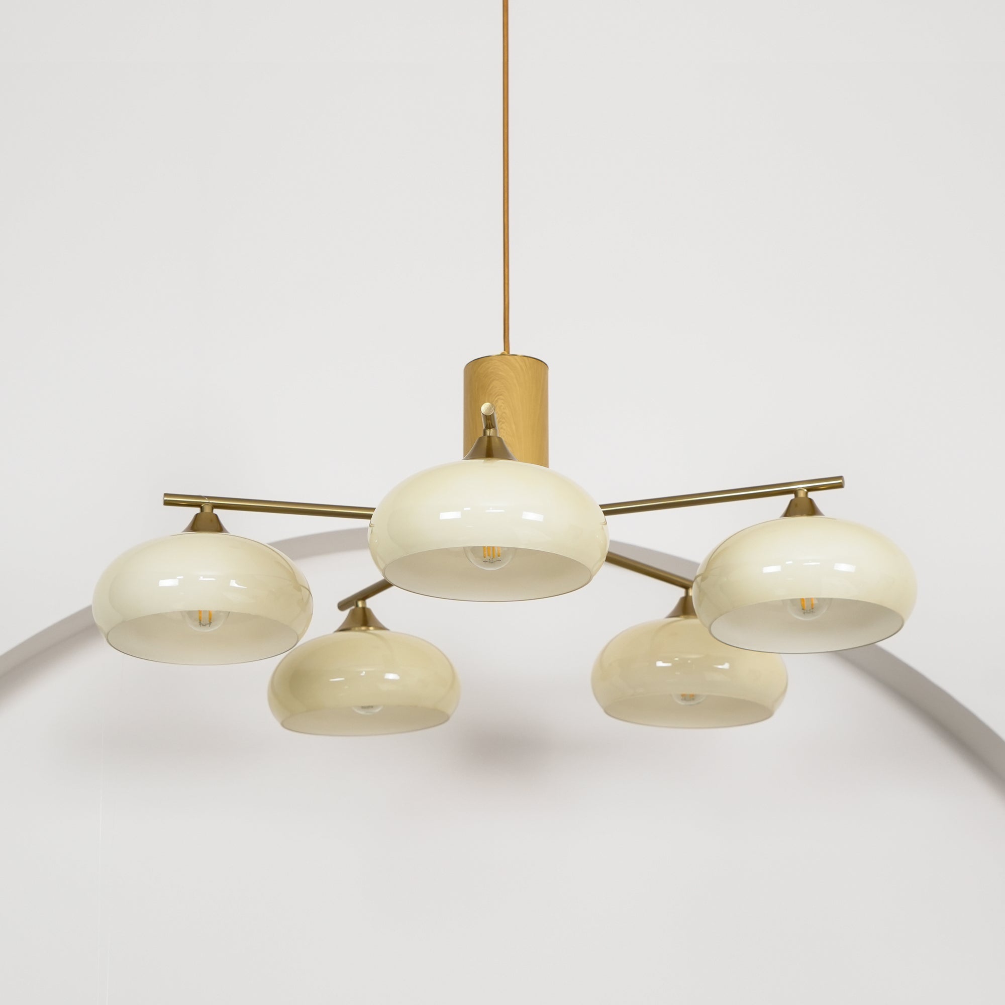 Nova Natural Persimmon Metal Glass Chandelier - Lamp Copper