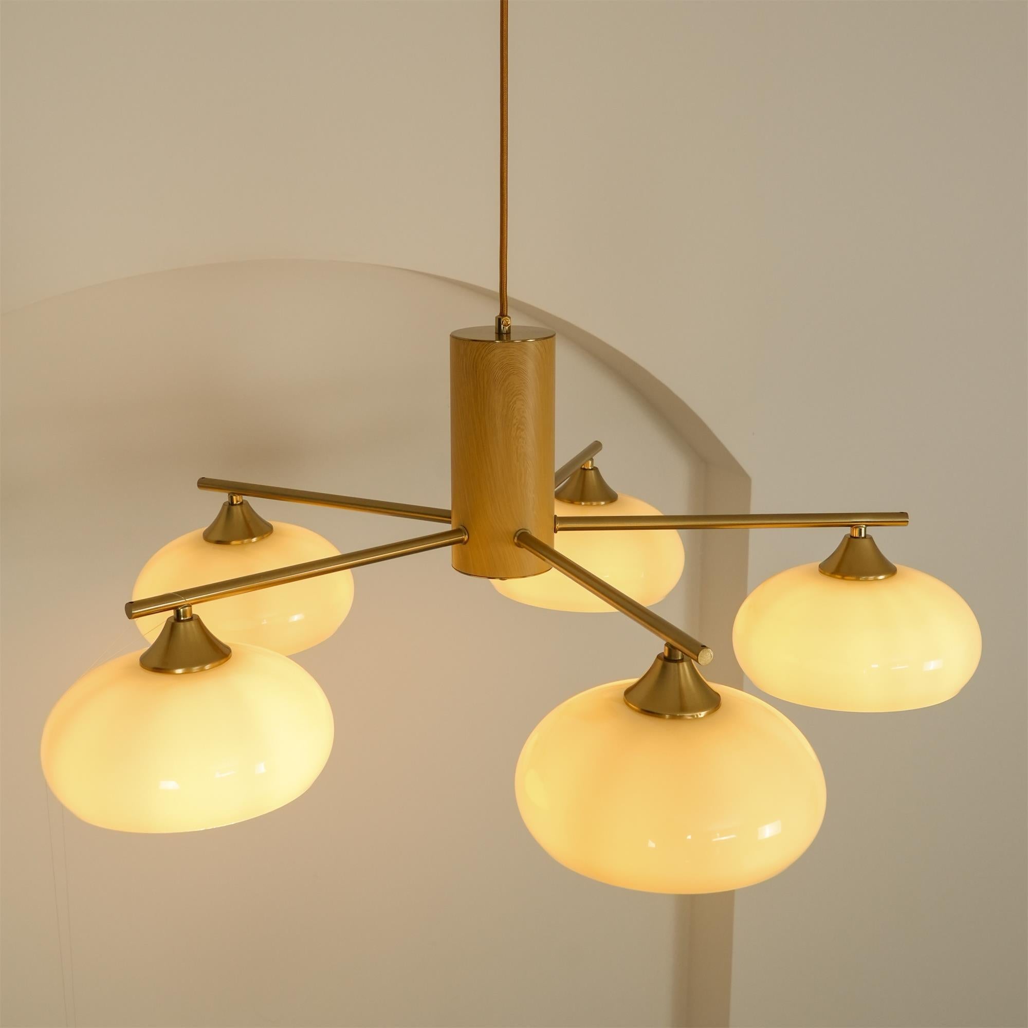 Nova Natural Persimmon Metal Glass Chandelier - Lamp Copper