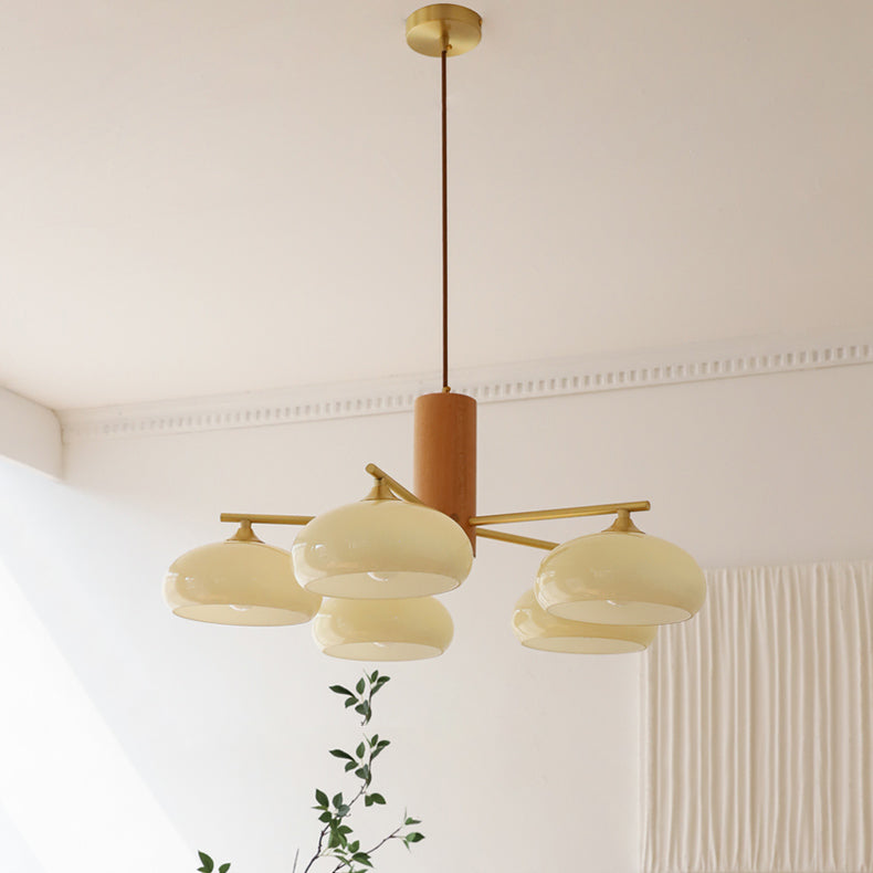 Nova Natural Persimmon Metal Glass Chandelier - Lamp Copper