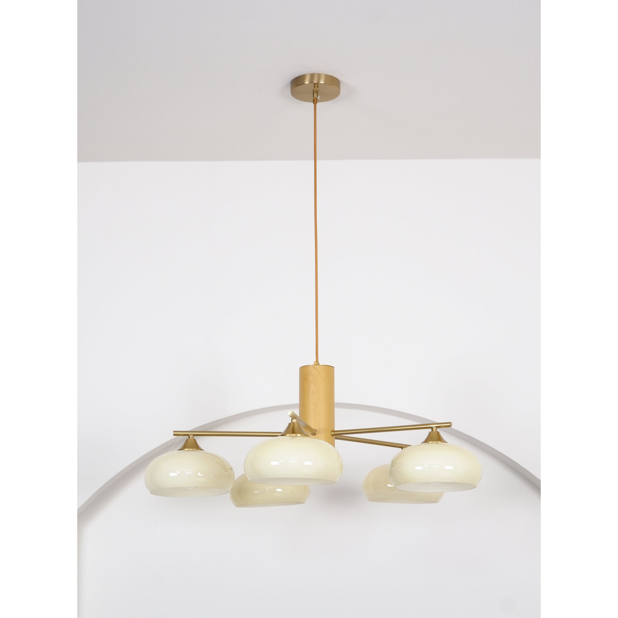 Nova Natural Persimmon Metal Glass Chandelier - Lamp Copper