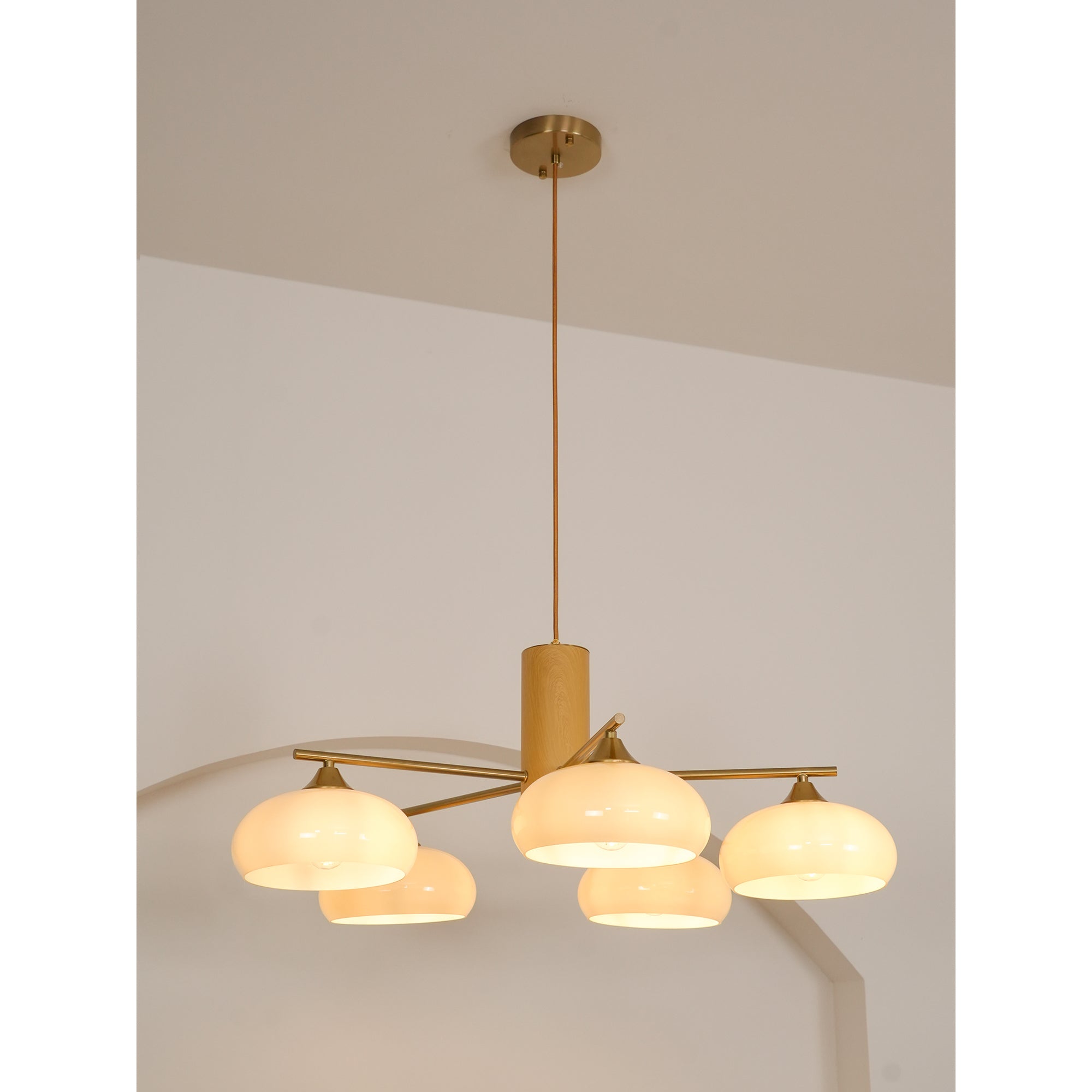 Nova Natural Persimmon Metal Glass Chandelier - Lamp Copper