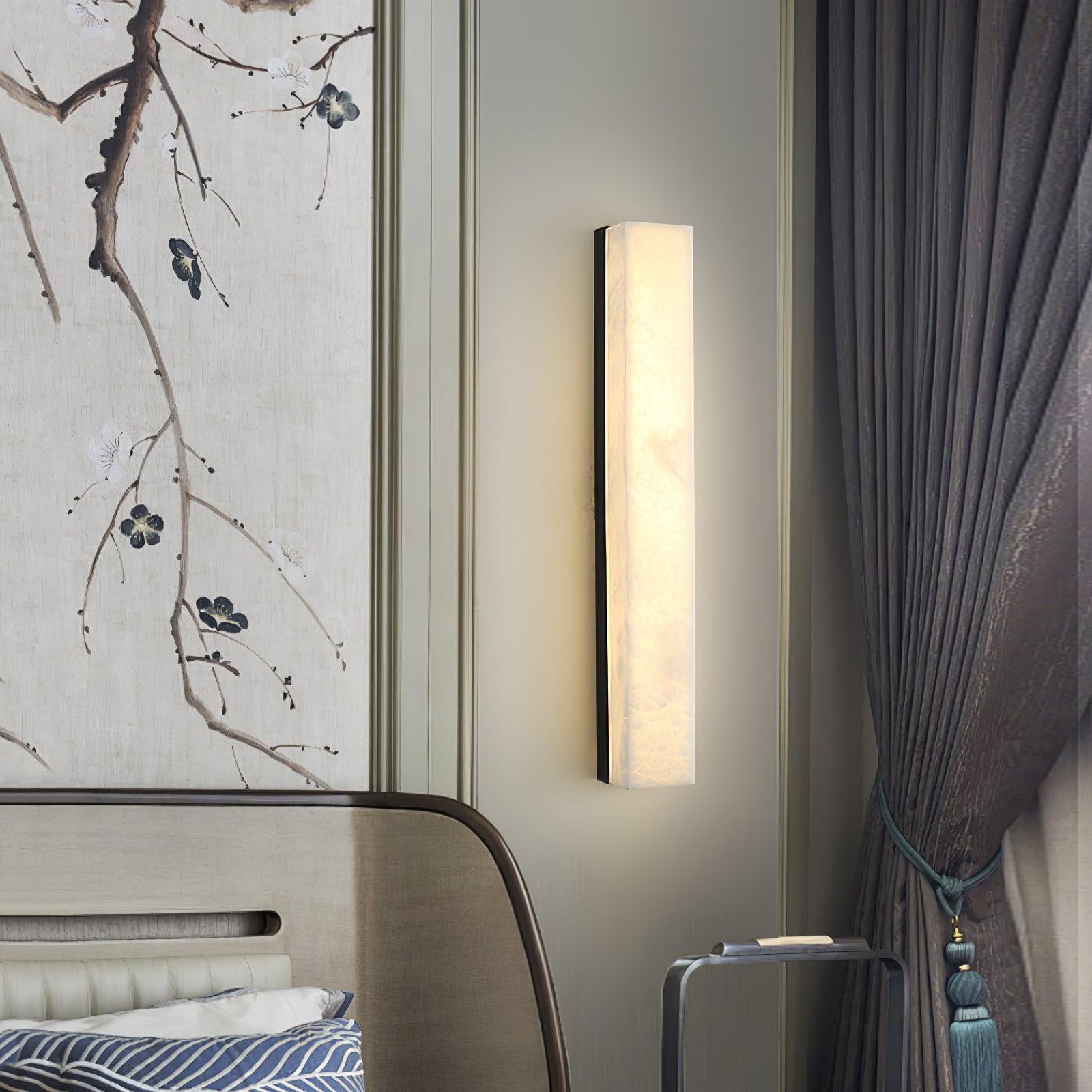 Quill Modern Minimalist Brass Alabaster Wall Lamp - Lamp Copper