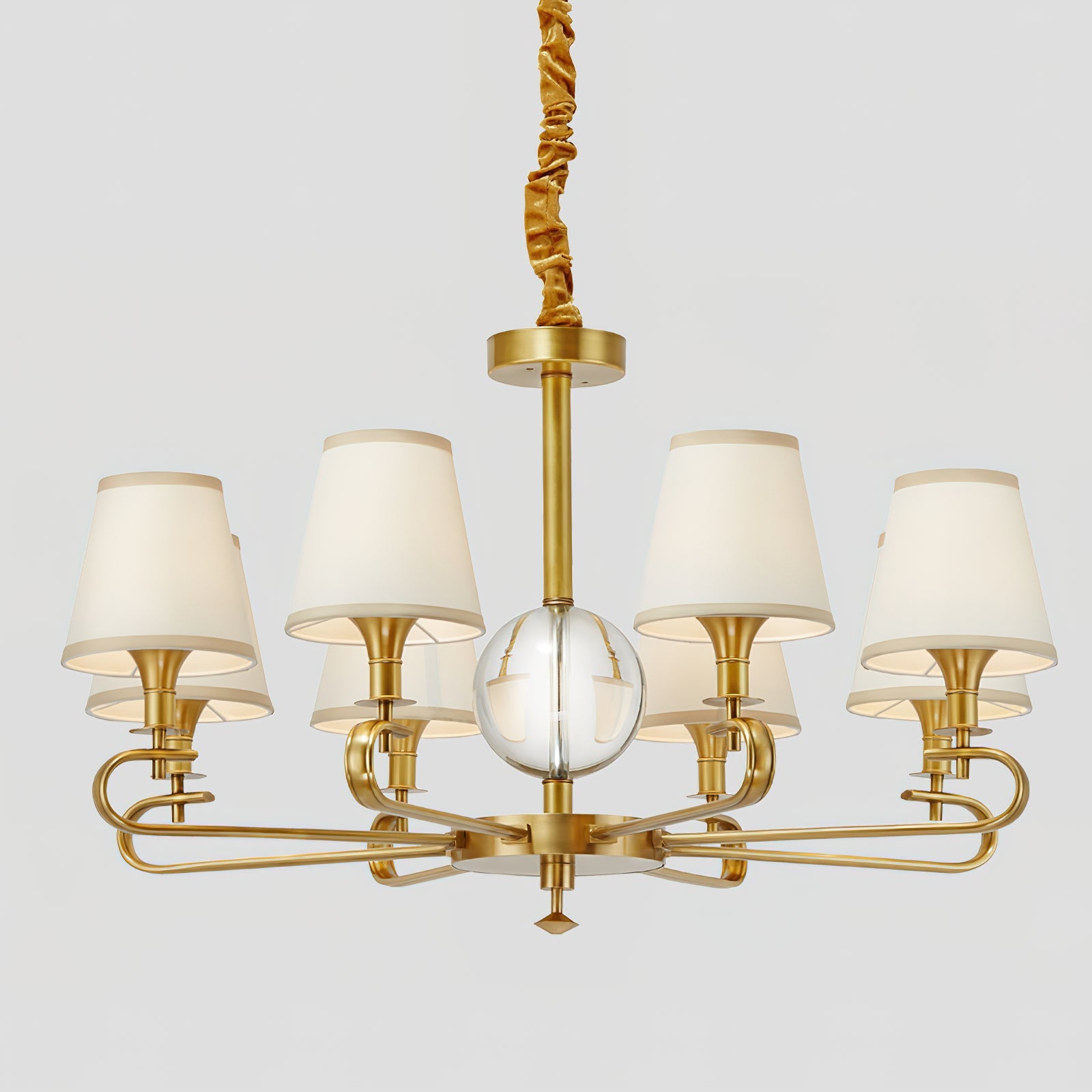 Sage Postmodern Luxury Fabric Crystal Chandelier - Lamp Copper