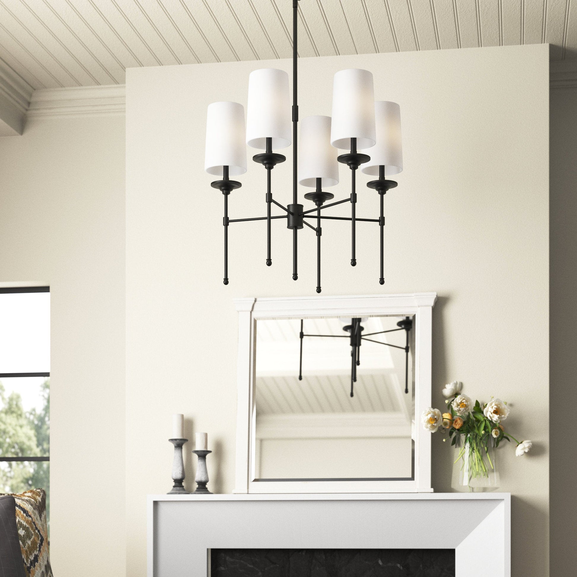 Armiriel Vintage Industrial Brass Fabric Chandelier - Lamp Copper