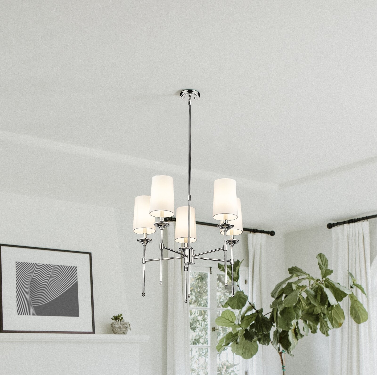 Armiriel Vintage Industrial Brass Fabric Chandelier - Lamp Copper
