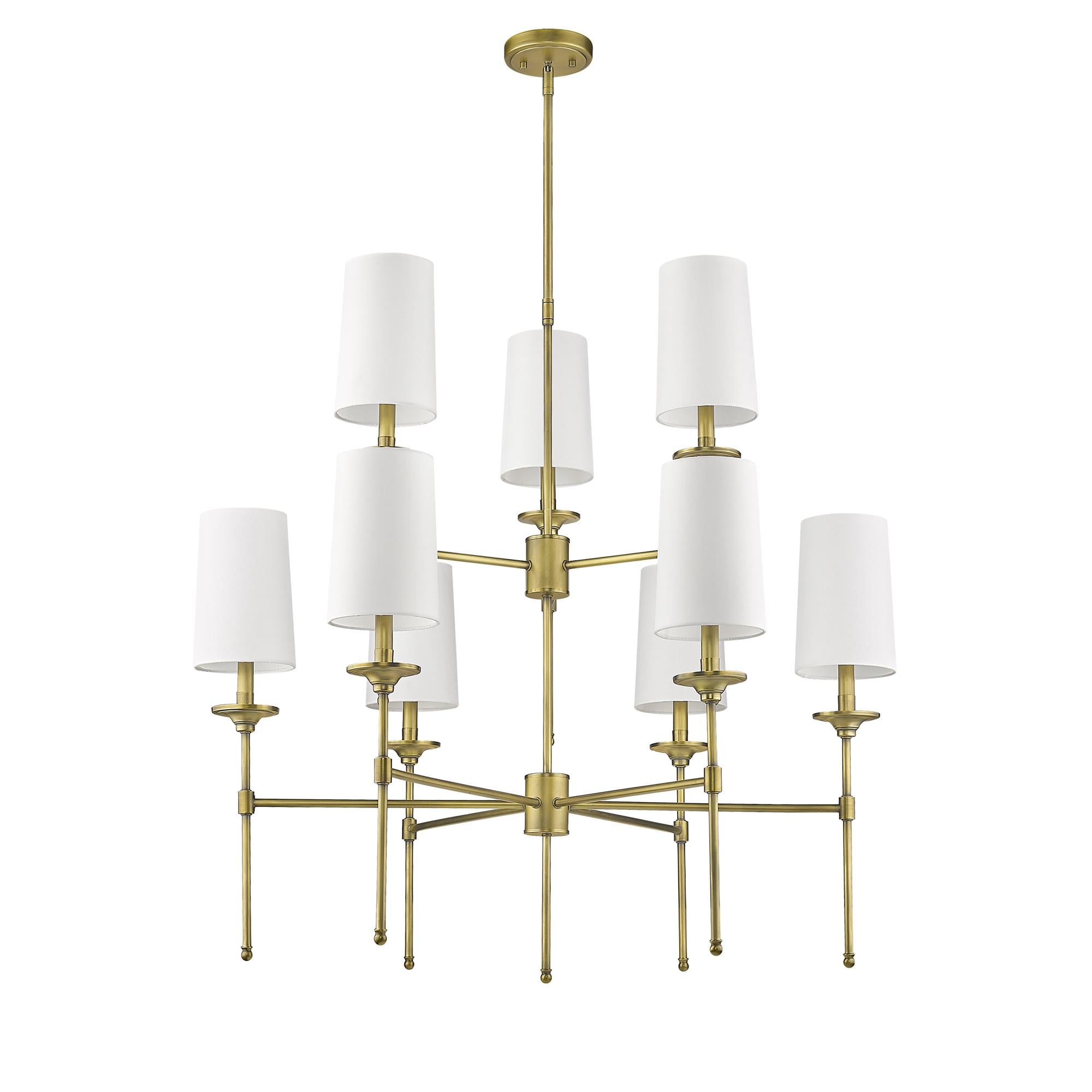 Armiriel Vintage Industrial Brass Fabric Chandelier - Lamp Copper