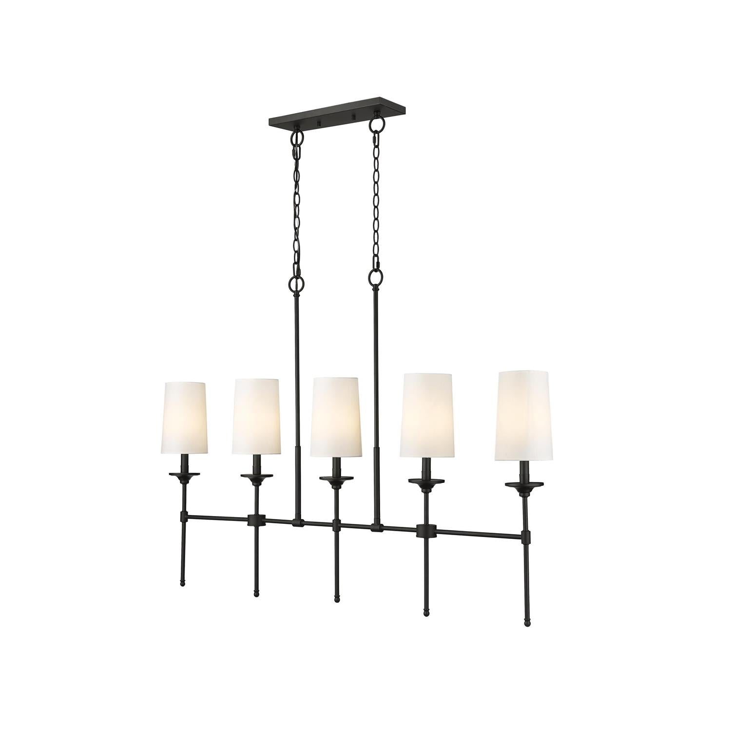 Verinyra Vintage Industrial Linear Brass Fabric Chandelier - Lamp Copper