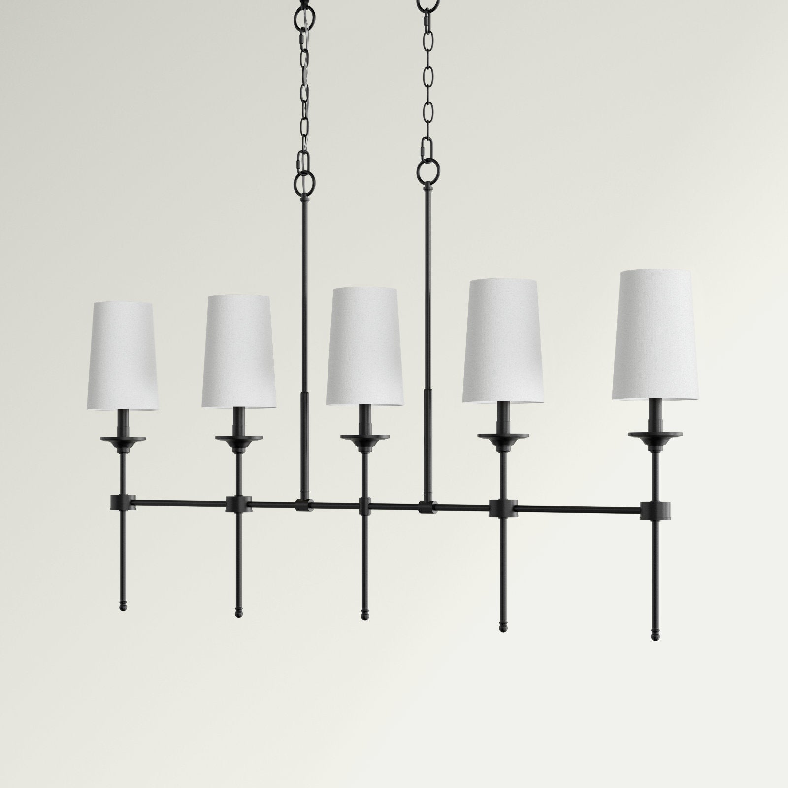 Verinyra Vintage Industrial Linear Brass Fabric Chandelier - Lamp Copper