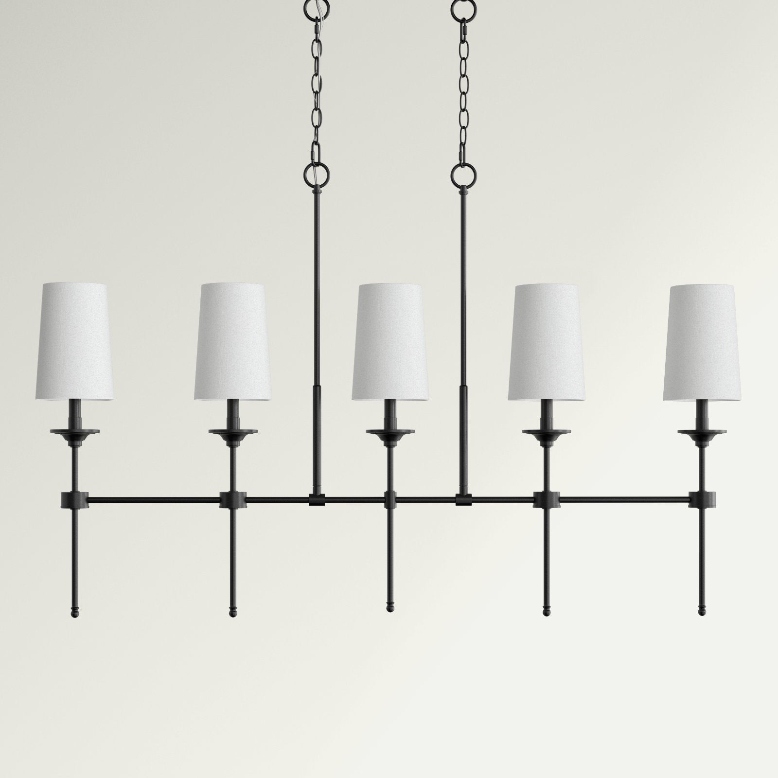 Verinyra Vintage Industrial Linear Brass Fabric Chandelier - Lamp Copper