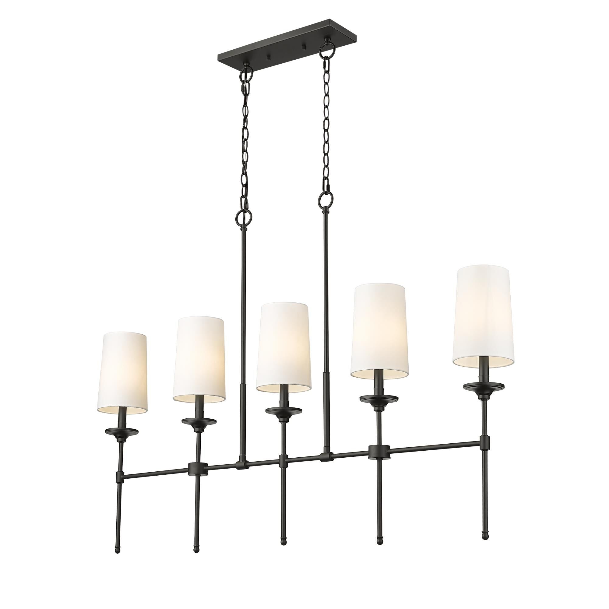 Verinyra Vintage Industrial Linear Brass Fabric Chandelier - Lamp Copper