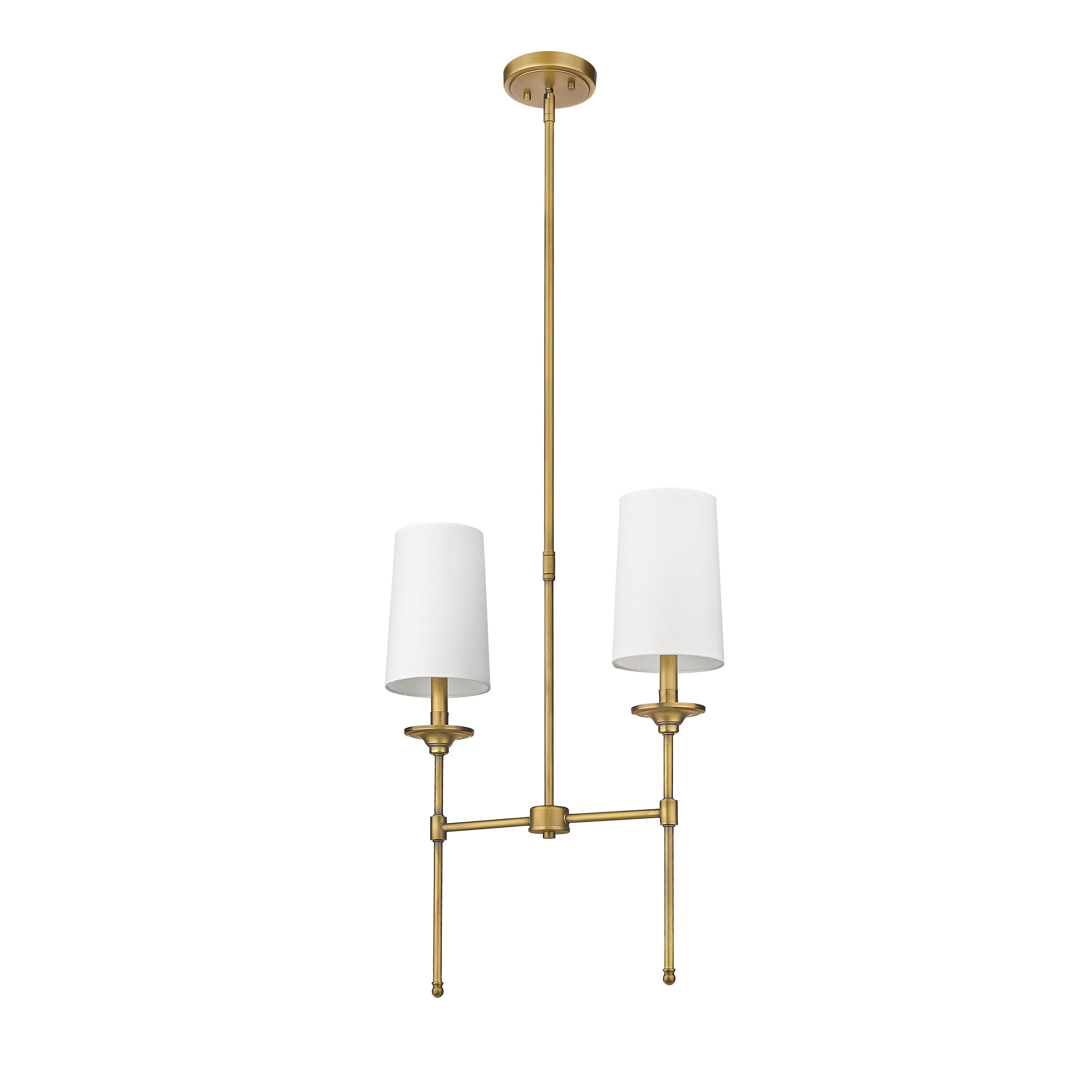 Verinyra Vintage Industrial Linear Brass Fabric Chandelier - Lamp Copper