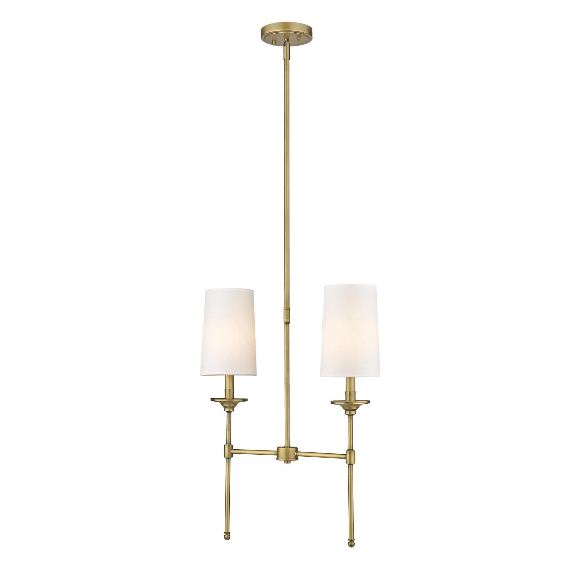 Verinyra Vintage Industrial Linear Brass Fabric Chandelier - Lamp Copper