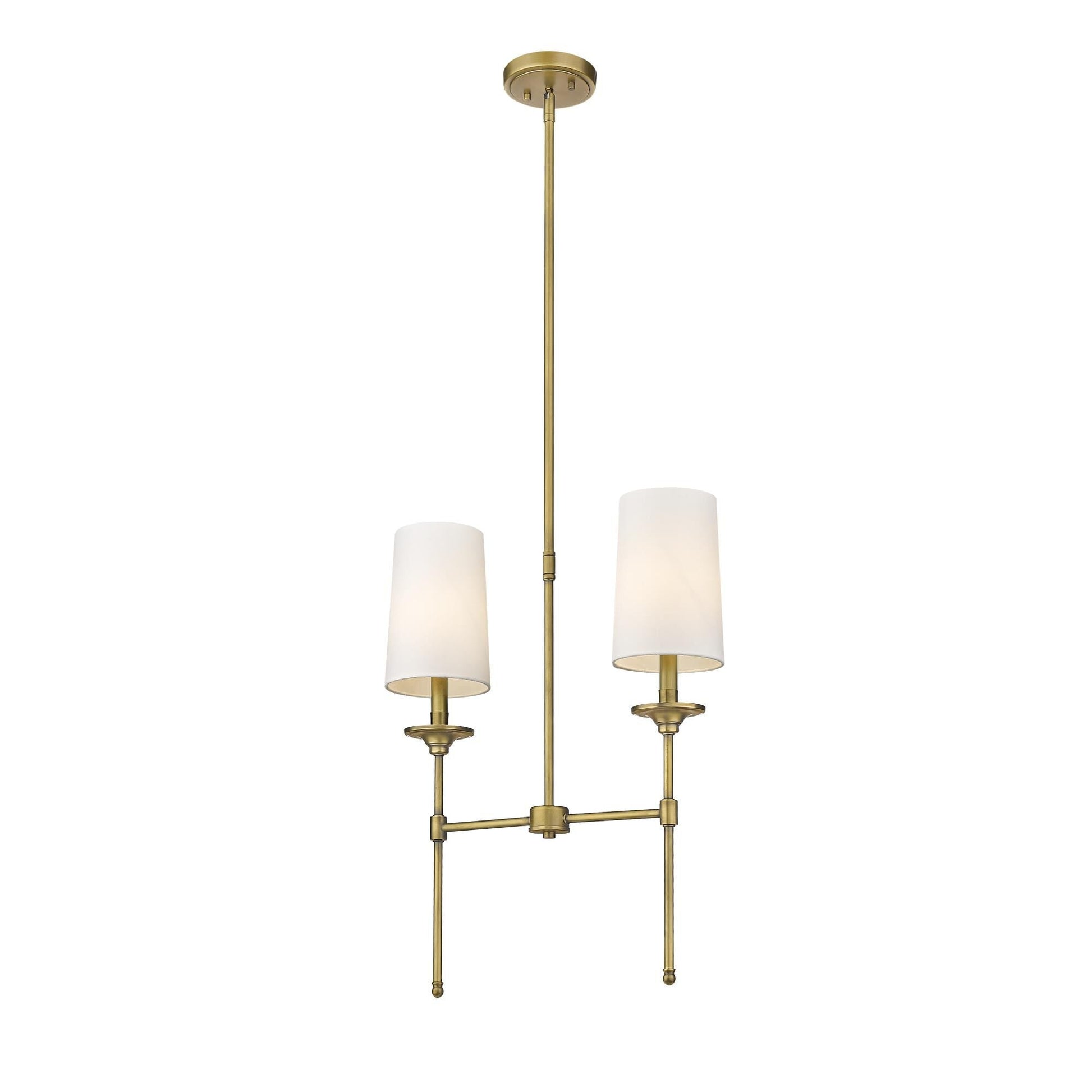 Verinyra Vintage Industrial Linear Brass Fabric Chandelier - Lamp Copper