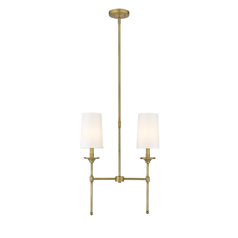 Verinyra Vintage Industrial Linear Brass Fabric Chandelier - Lamp Copper