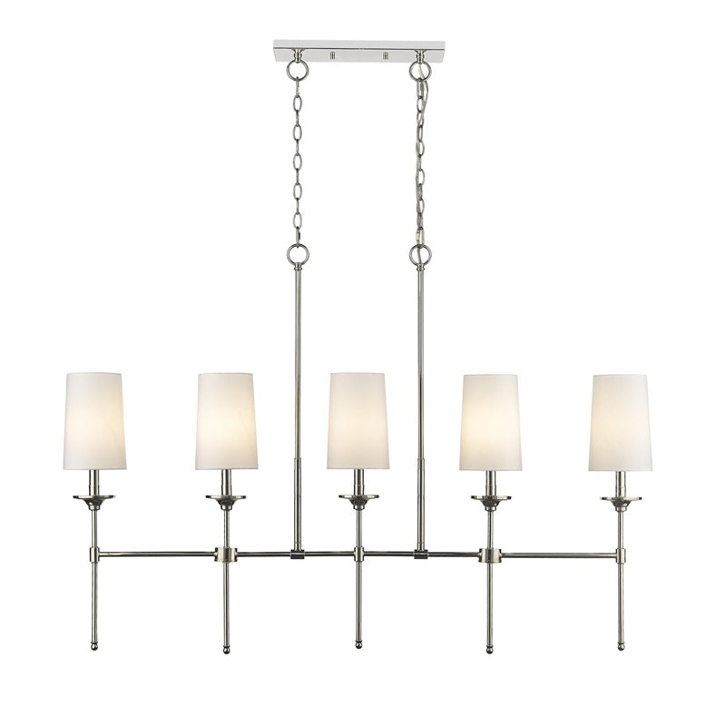 Verinyra Vintage Industrial Linear Brass Fabric Chandelier - Lamp Copper