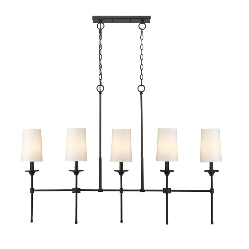 Verinyra Vintage Industrial Linear Brass Fabric Chandelier - Lamp Copper