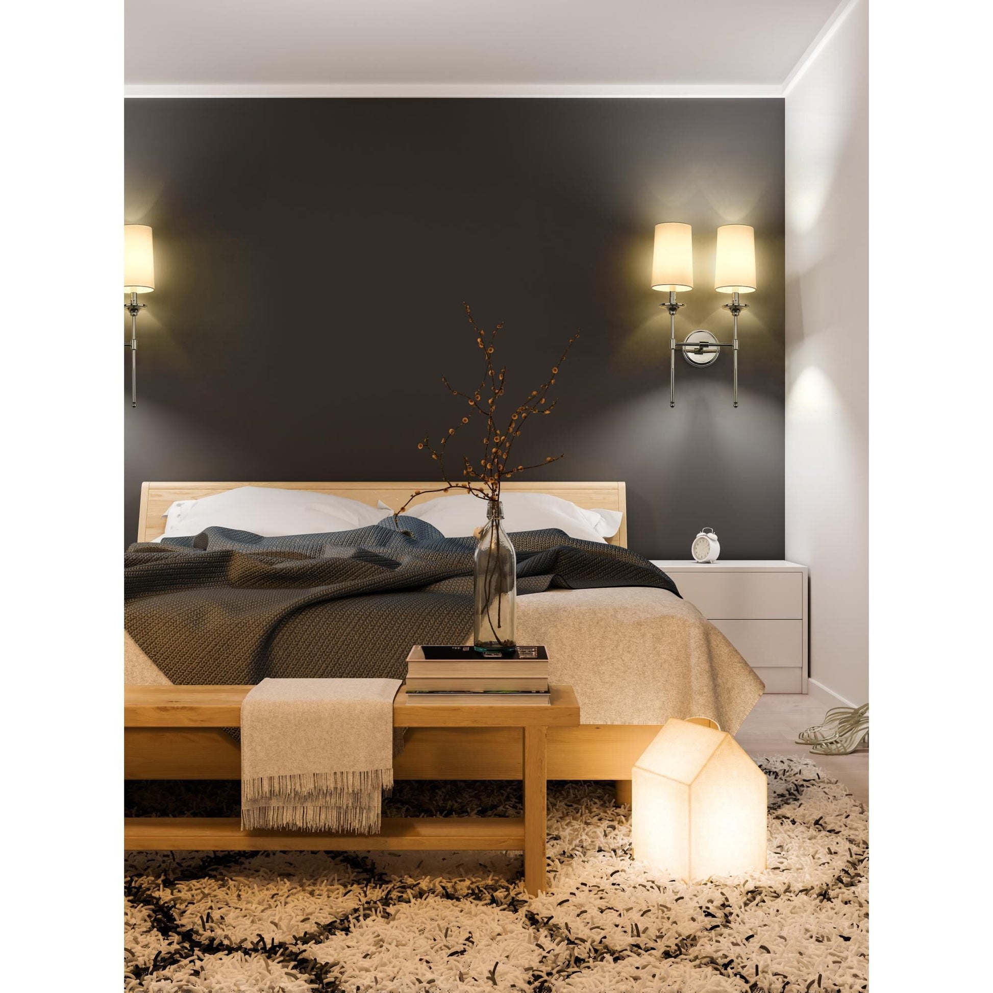 Esileth Vintage Industrial Brass Fabric Wall Lamp - Lamp Copper