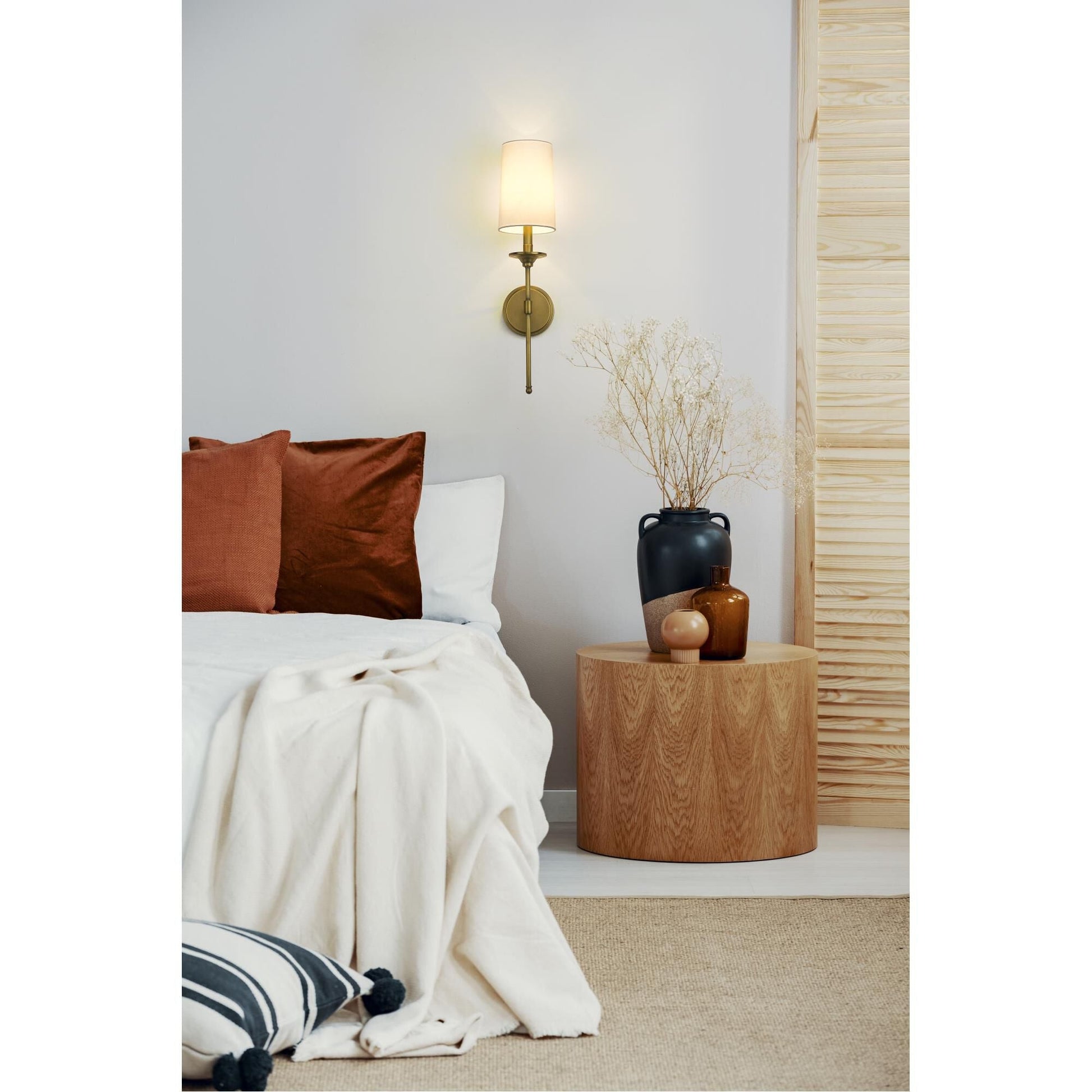 Esileth Vintage Industrial Brass Fabric Wall Lamp - Lamp Copper