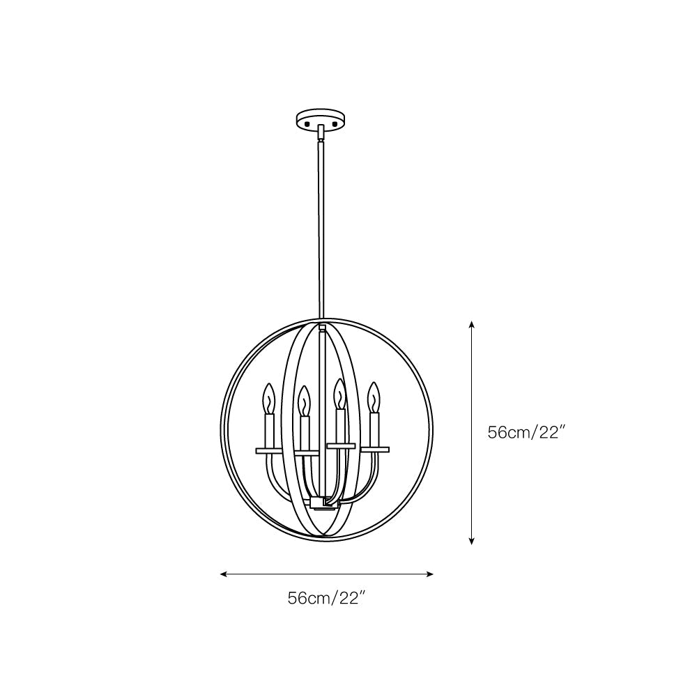 Icarila Vintage Industrial Brass Metal Pendant Light - Lamp Copper