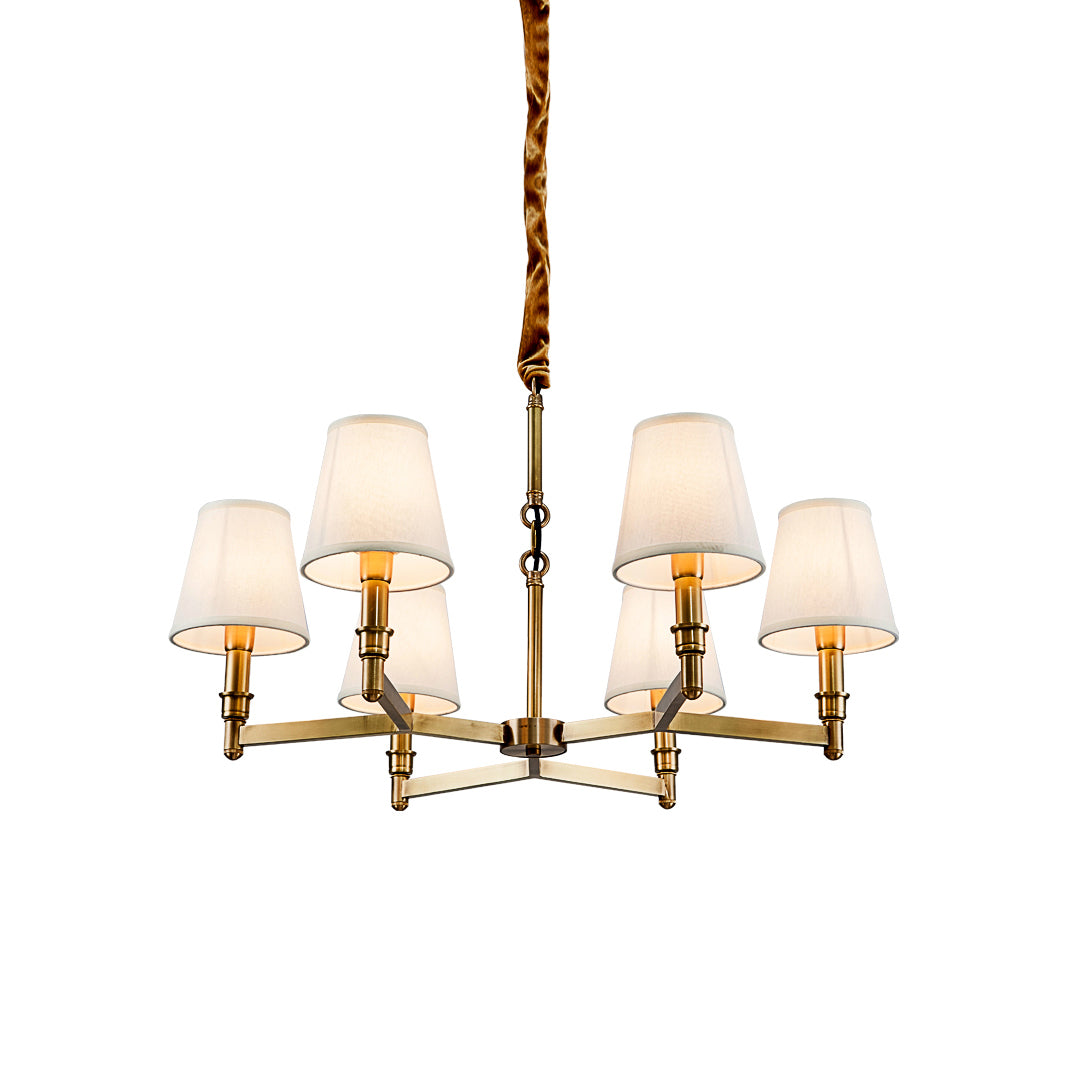 Vadoryra Postmodern Luxury Brass Fabric Chandelier - Lamp Copper