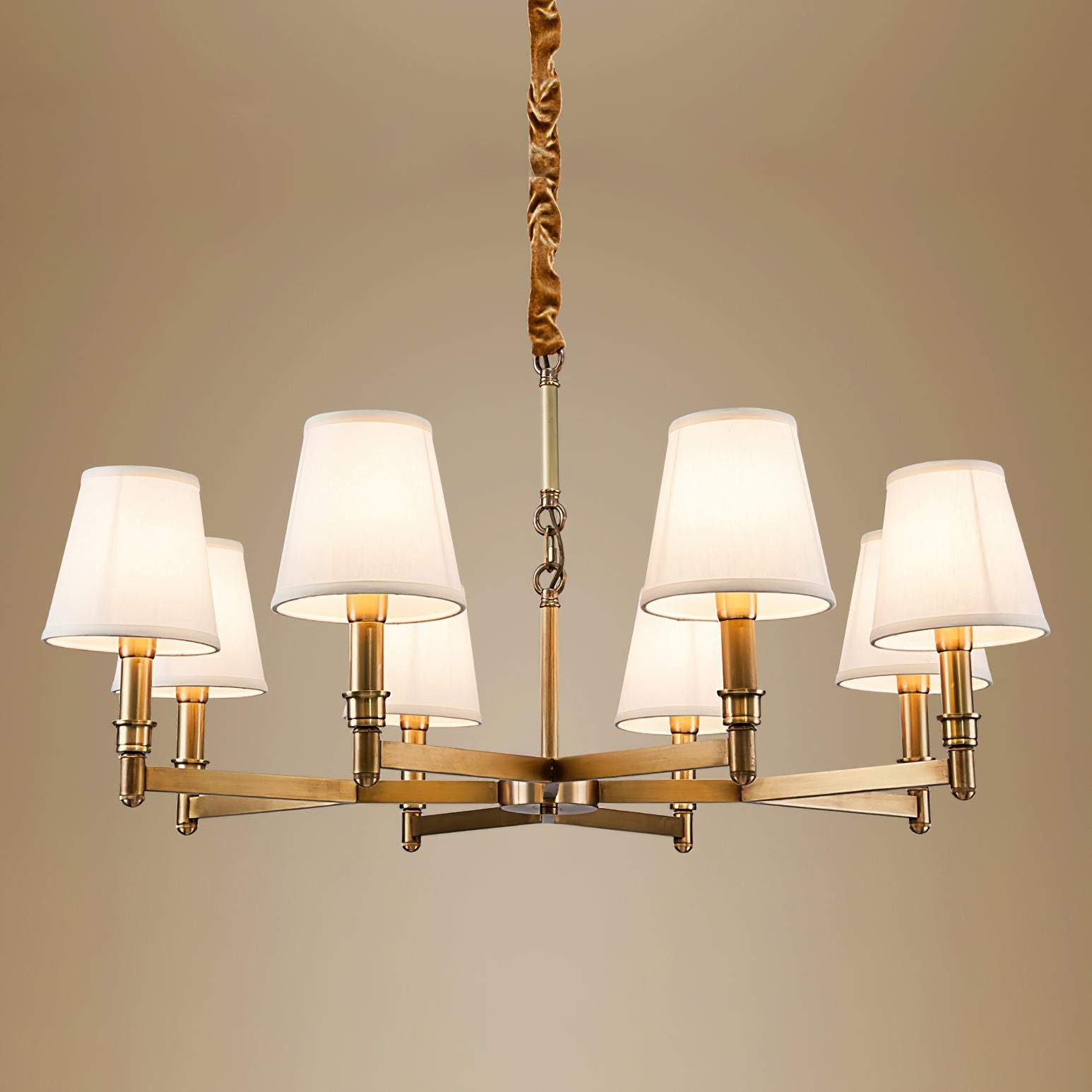 Vadoryra Postmodern Luxury Brass Fabric Chandelier - Lamp Copper