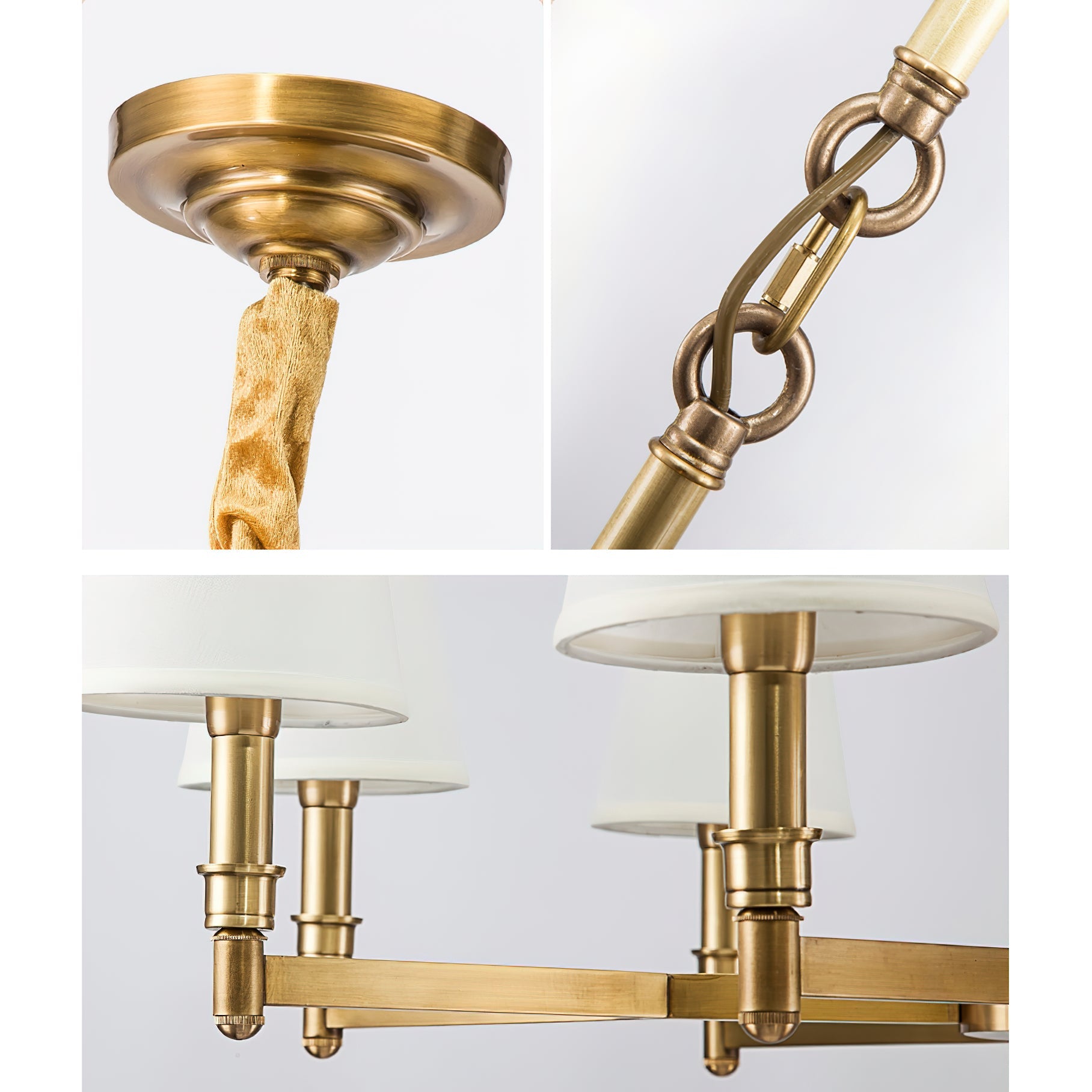 Vadoryra Postmodern Luxury Brass Fabric Chandelier - Lamp Copper