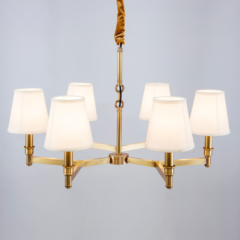 Vadoryra Postmodern Luxury Brass Fabric Chandelier - Lamp Copper