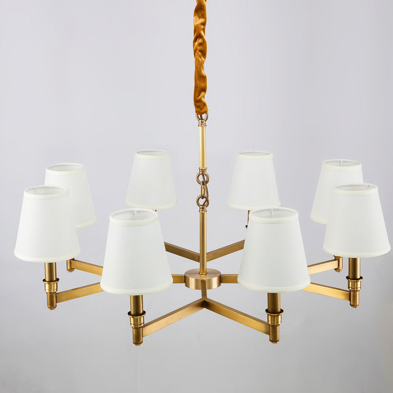 Vadoryra Postmodern Luxury Brass Fabric Chandelier - Lamp Copper